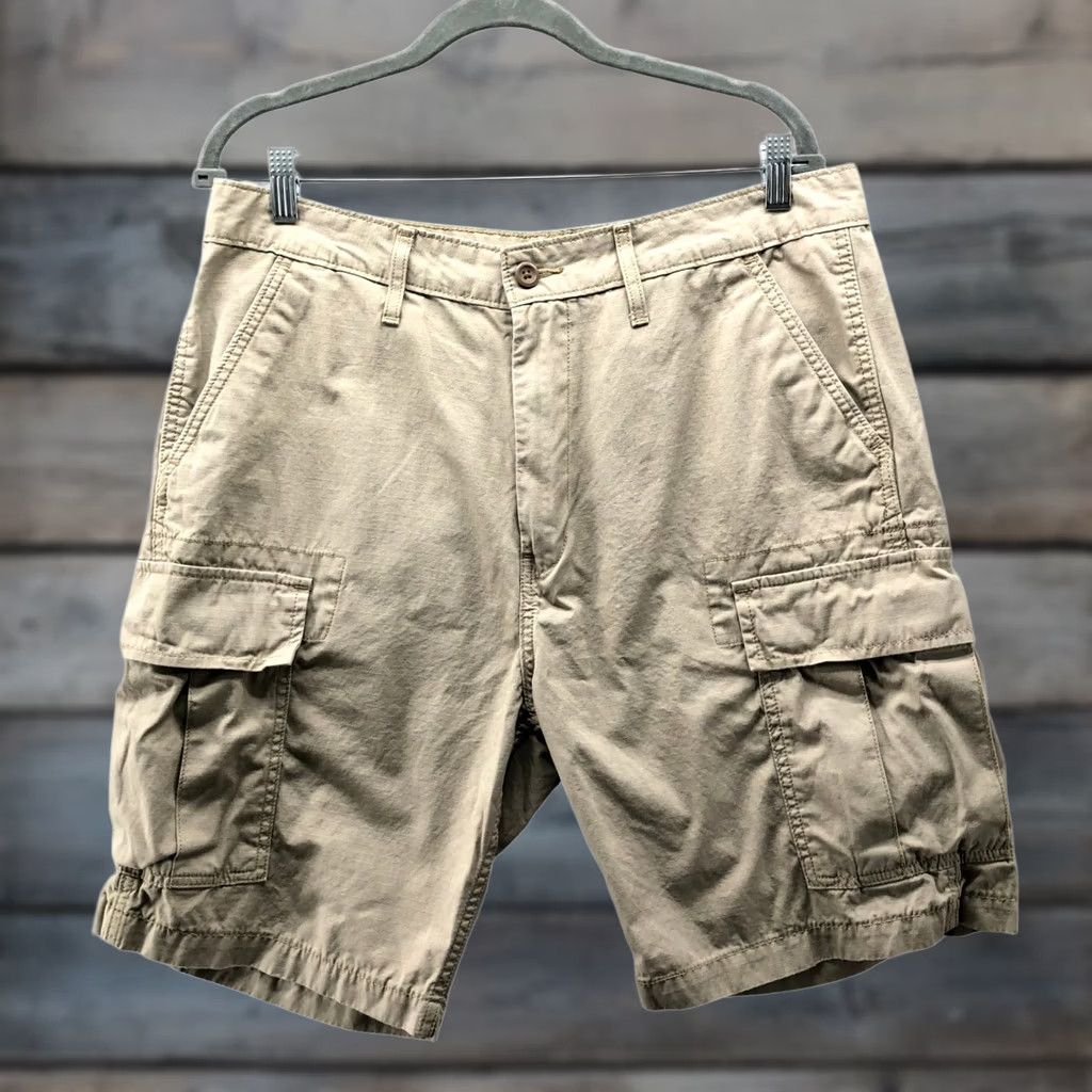 Levi's Levi's Carrier Cargo Shorts Mens 34 Ripstop Tan Beige 9.5" Outdoors Work Cargo Pocket Solid Cotton Zip Size US 34 / EU 50 - 1 Thumbnail