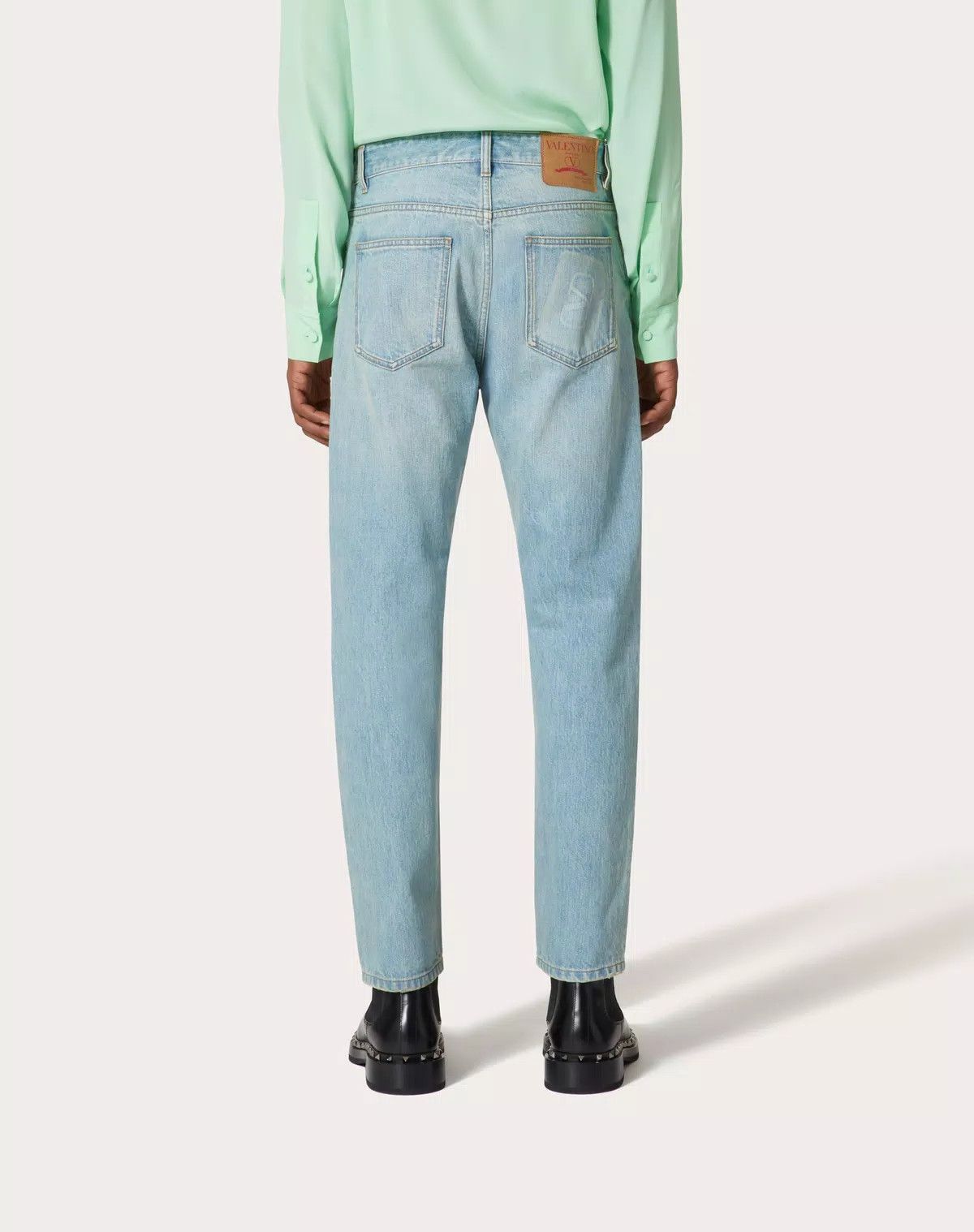 Valentino oc11z0725 Denim Trousers With Embossed in Denim Blue Size US 28 / EU 44 - 6 Thumbnail