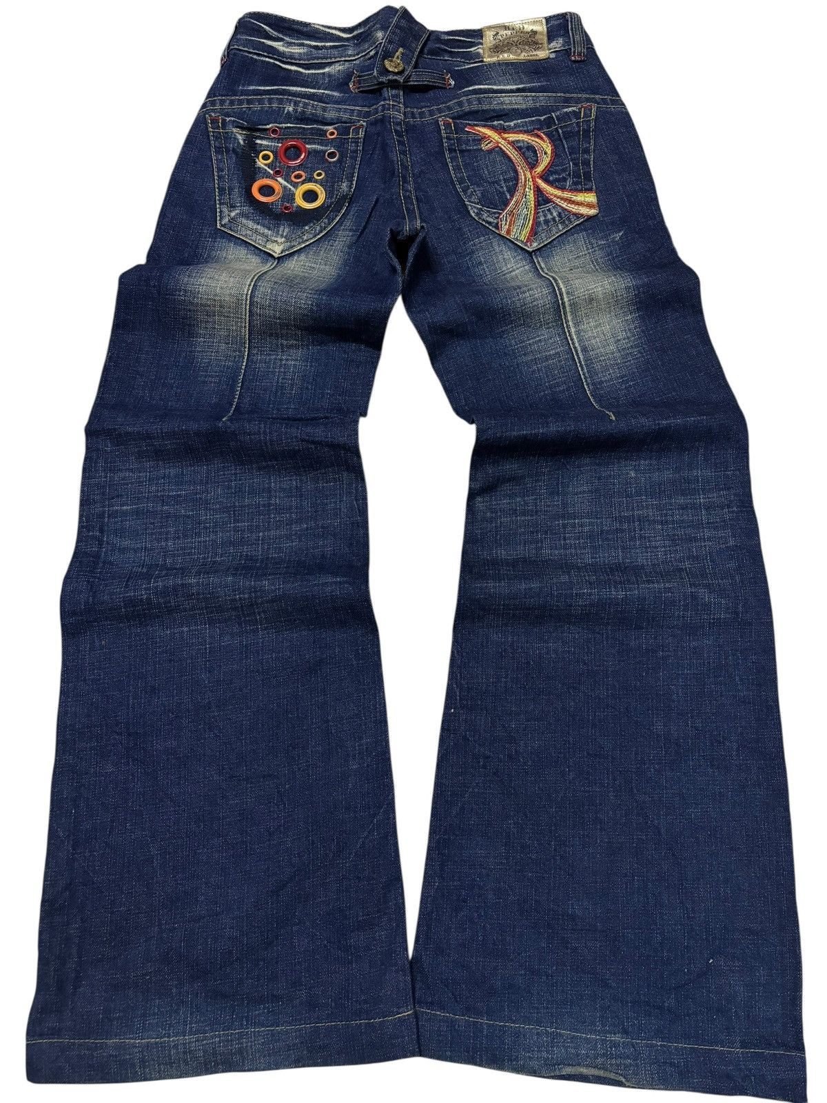 If Six Was Nine Vtg Red Pepper Japan Flared Jeans Size US 29 - 2 Thumbnail