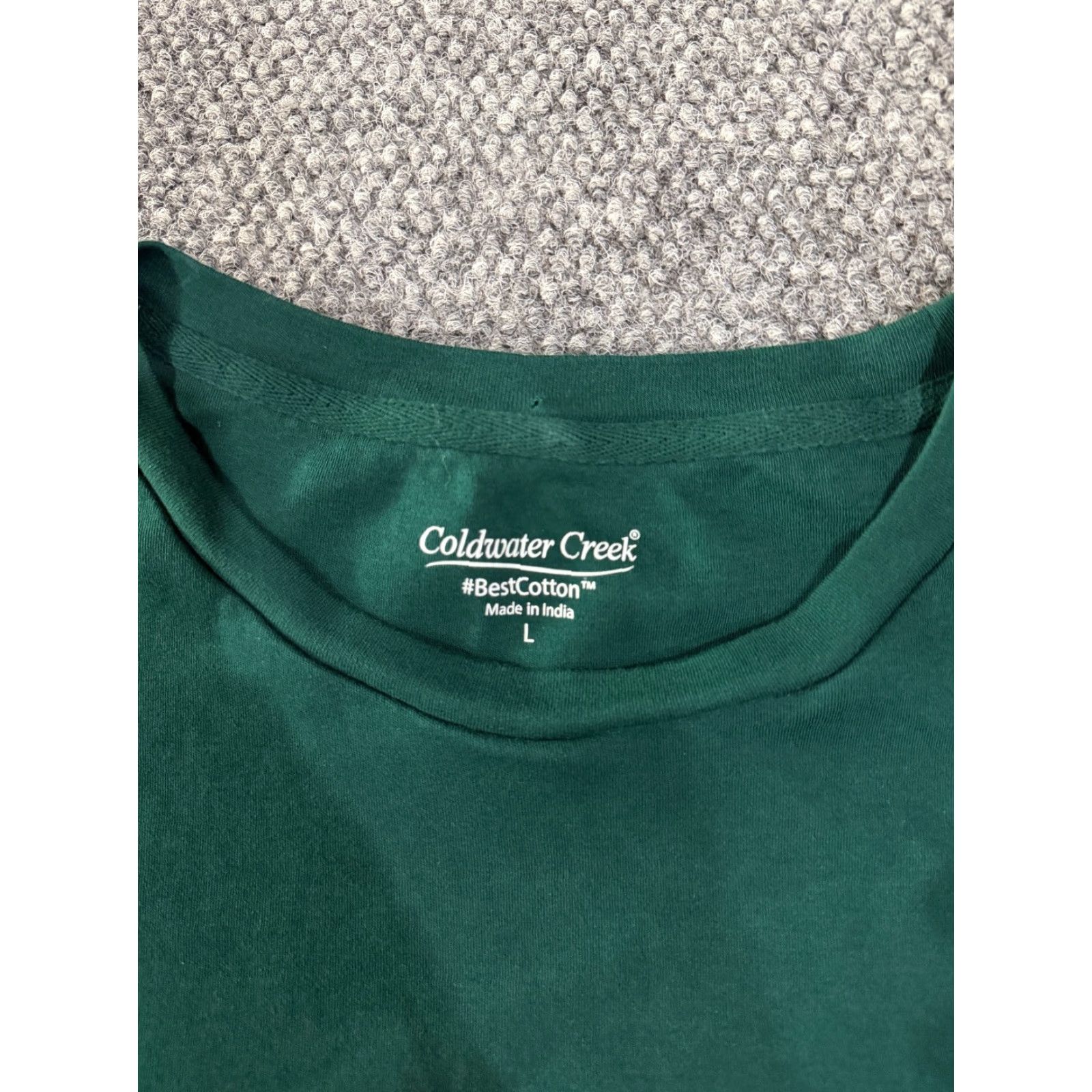 Coldwater Creek Coldwater Creek Womens T Shirt Crewneck Long Sleeve Green Pocket Casual Regular Large Green Mens? Size L / US 10 / IT 46 - 3 Thumbnail
