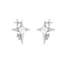 Jewelry Liquid Metal Cross Star Earrings Size ONE SIZE - 5 Thumbnail