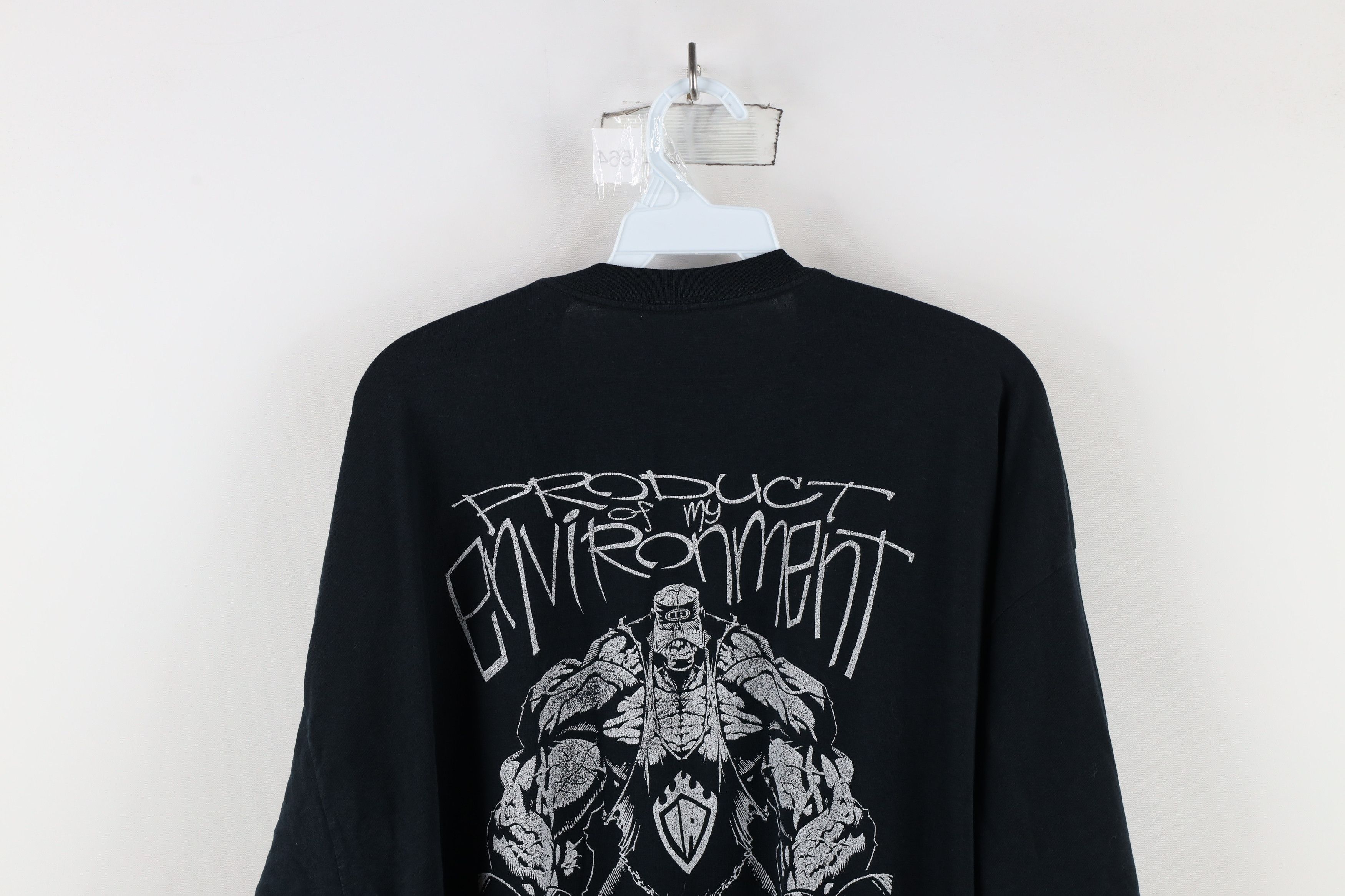 Vintage Vintage Streetwear Flames Iron Asylum Weightlifting T-Shirt Size US XXL / EU 58 / 5 - 13 Thumbnail