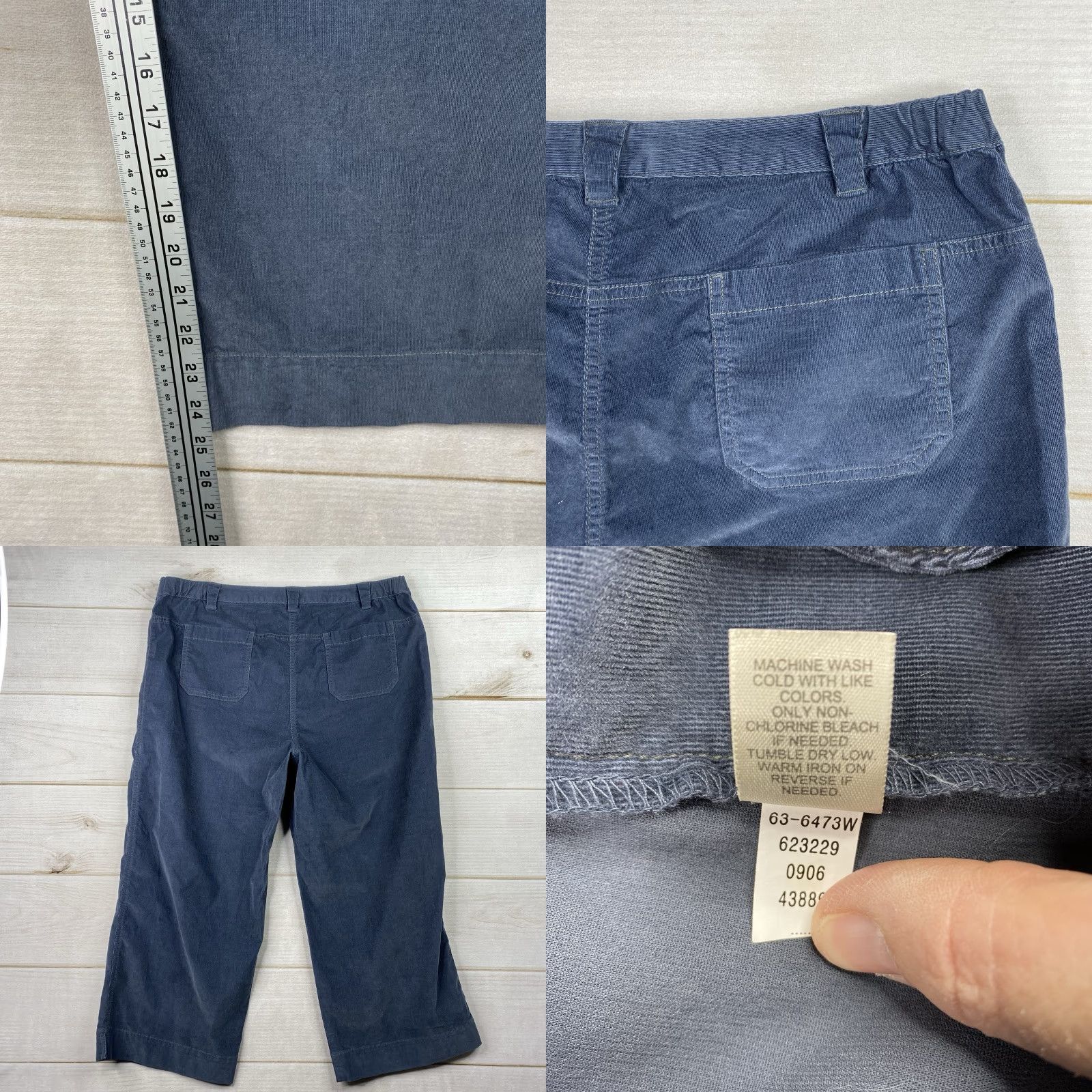J. Jill J. Jill Pant Blue 16W Wide-Leg Cropped Corduroy NWT Womens Pants Size 38" / US 16 / IT 52 - 8 Thumbnail