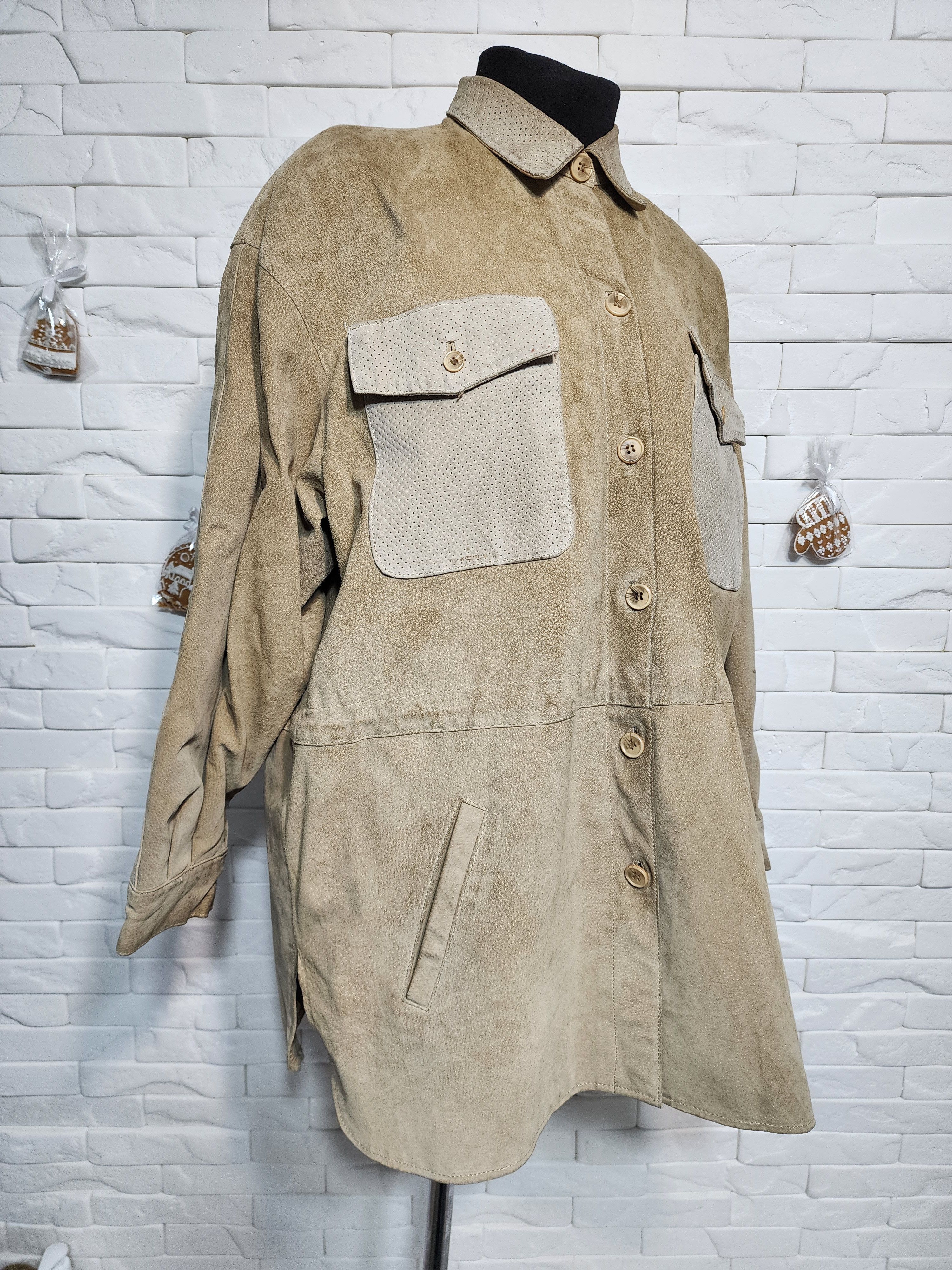 Genuine Leather Brown Suede Leather Jacket: Classic Design Size XXL / US 16-18 / IT 52-54 - 3 Thumbnail