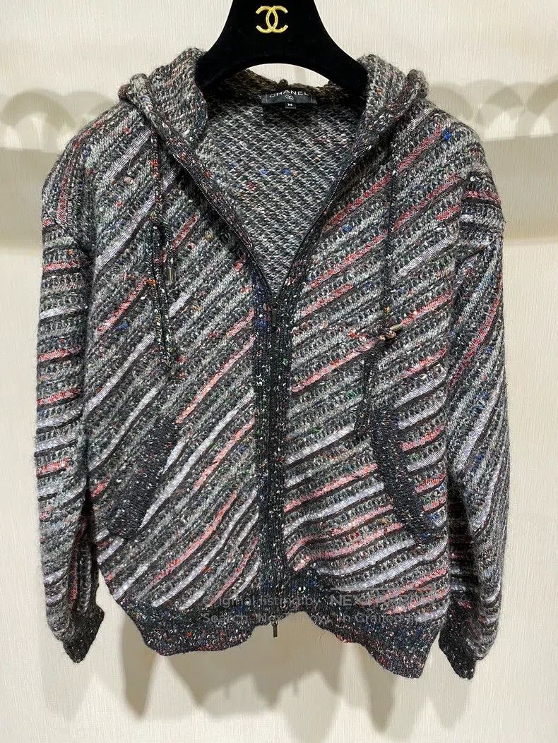 Chanel Full sequin braided hooded sweatshirt jacket