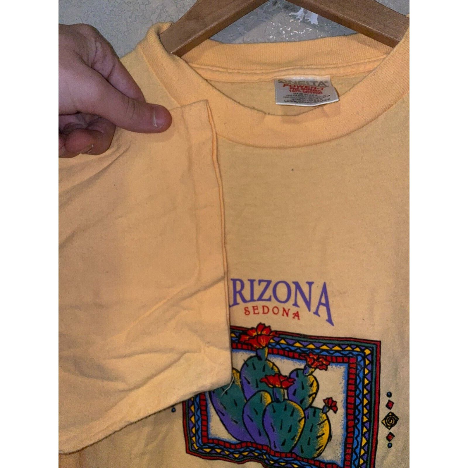 Vintage Vintage Sedona Shirt Arizona Cactus Yellow 90s Tee VTG Large Size US L / EU 52-54 / 3 - 7 Thumbnail