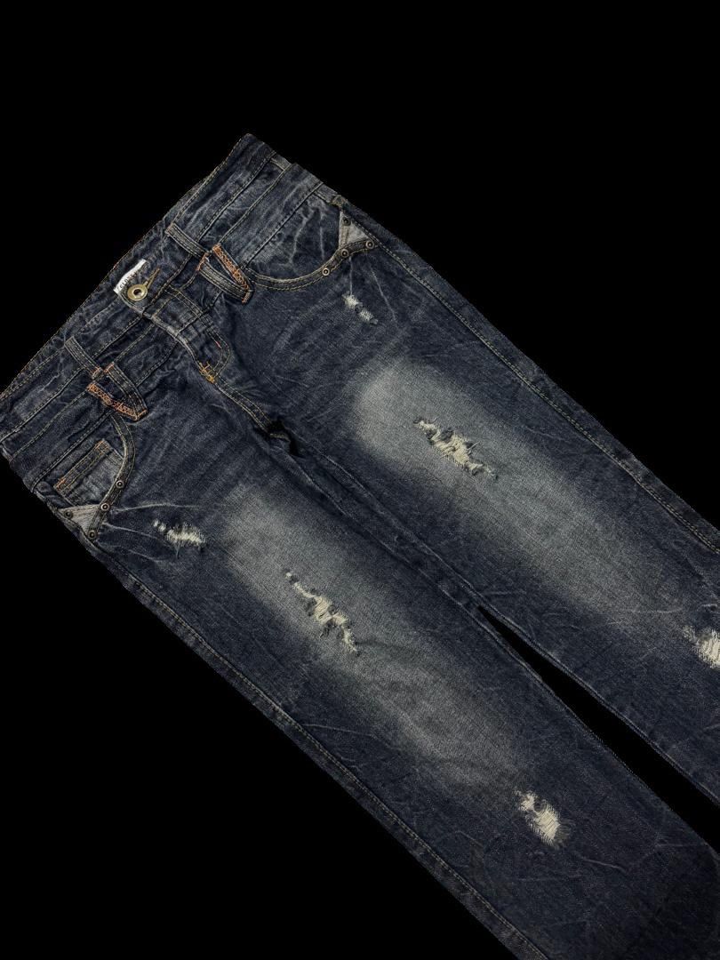 Seditionaries Insane Close Up 🇯🇵 Double Waist Distressed Mudwash Dark Jeans Size US 30 / EU 46 - 6 Thumbnail
