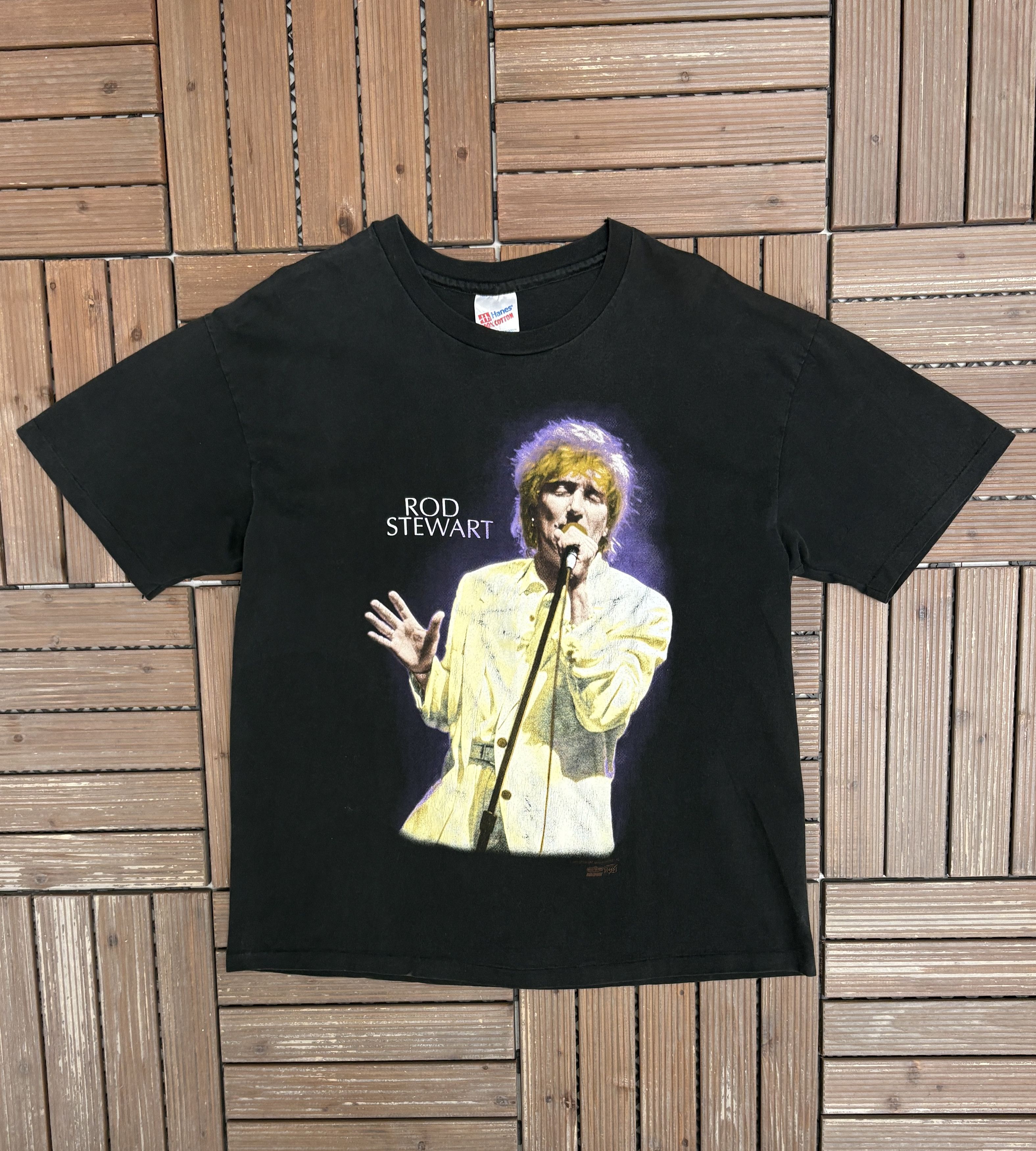 Vintage Rod Stewart A Night To Remember Tour Vintage Black T-Shirt Size US XL / EU 56 / 4 - 1 Thumbnail