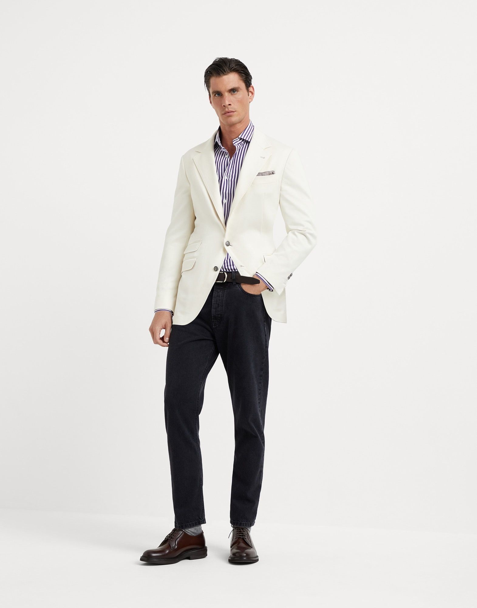 Brunello Cucinelli o1la1rc1a0925 Shirt in Blue/White Size US L / EU 52-54 / 3 - 5 Thumbnail