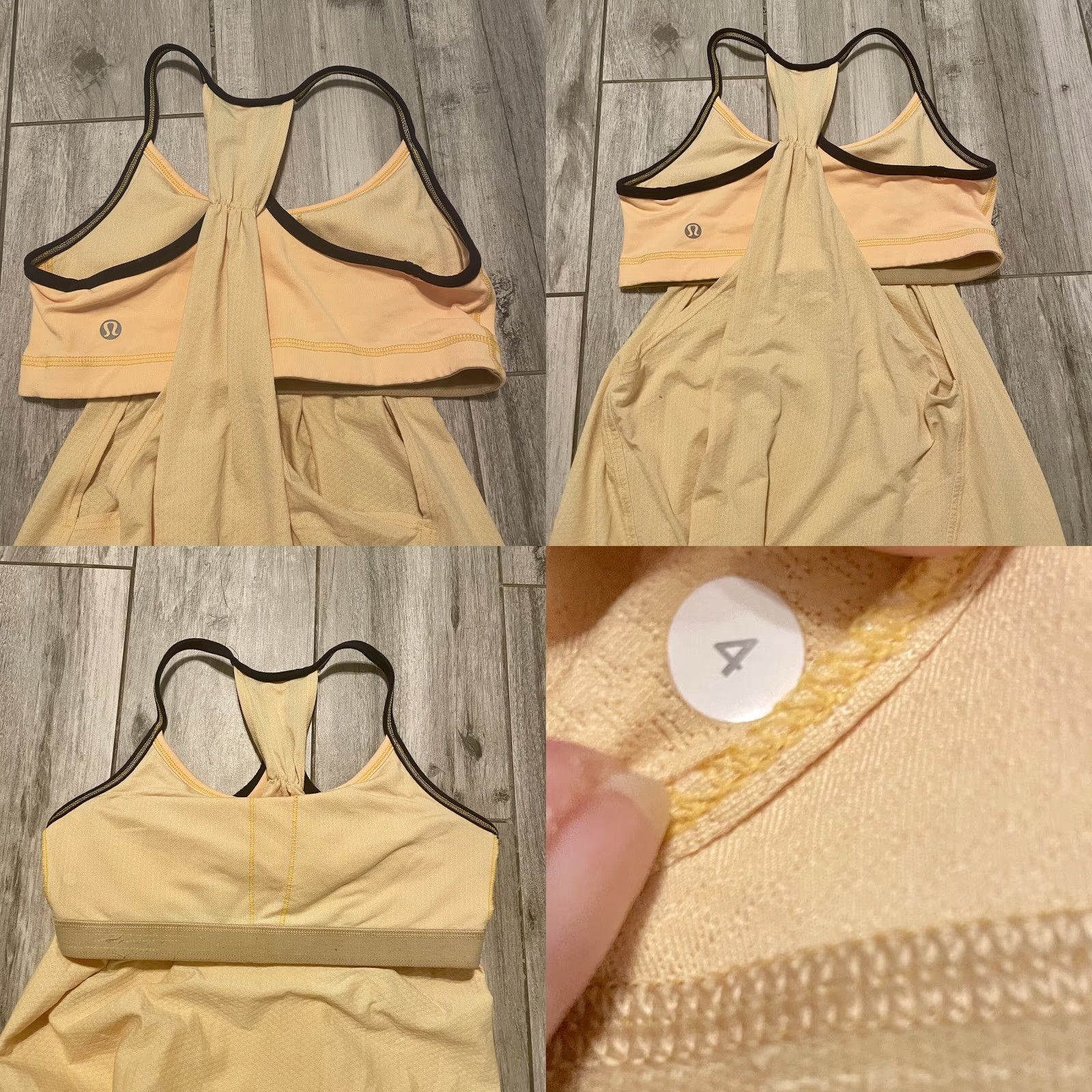 Lululemon Lululemon Athletica Tank Women 4 No Limits Shelf Bra No Pads Yellow Navy Multicolor Sleeveless Activewear Dress Codes Womens Size ONE SIZE - 8 Thumbnail