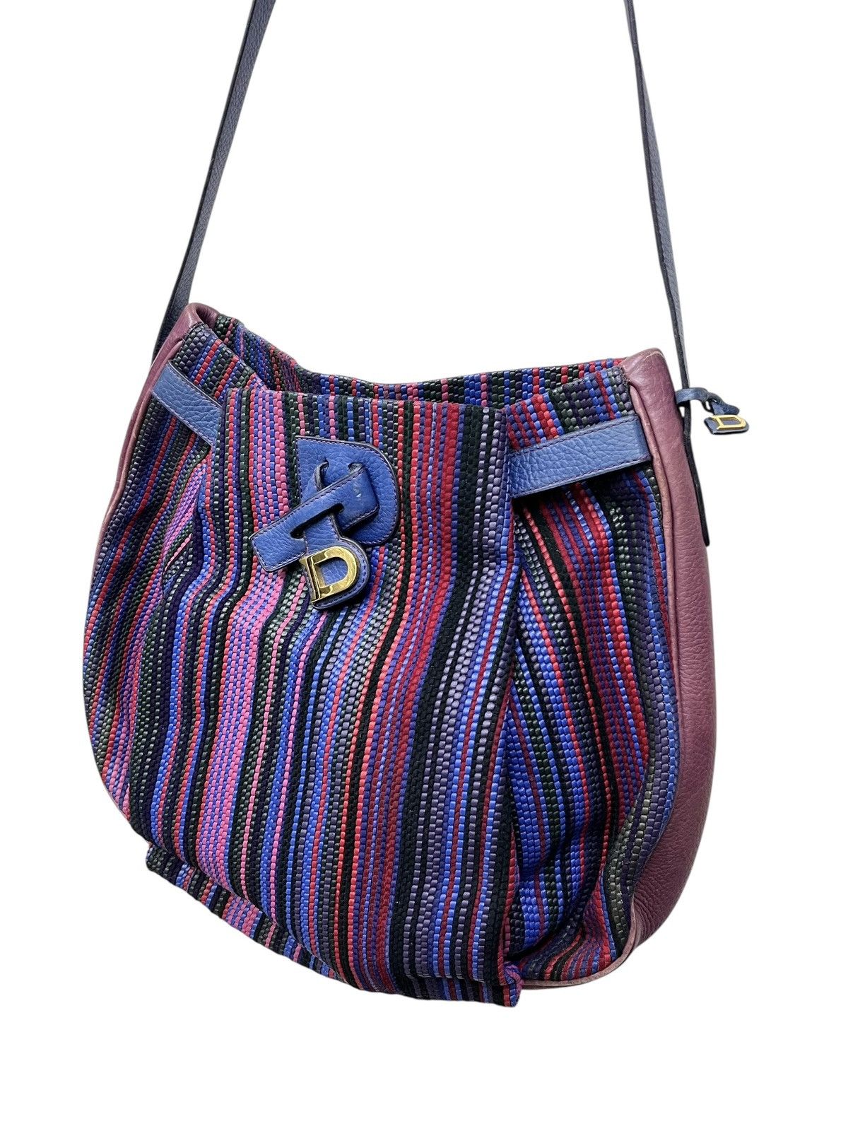Delvaux RARE🔥Vintage Delvaux Woven Stripe Leather D Charm Bag Size ONE SIZE - 2 Thumbnail