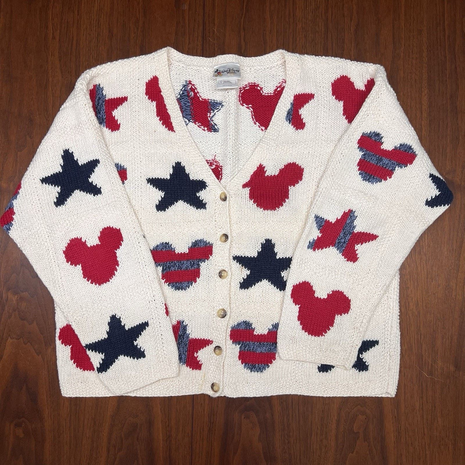 Disney Vintage Walt Disney World (L) Cardigan Mickey Mouse Size L / US 10 / IT 46 - 1 Thumbnail