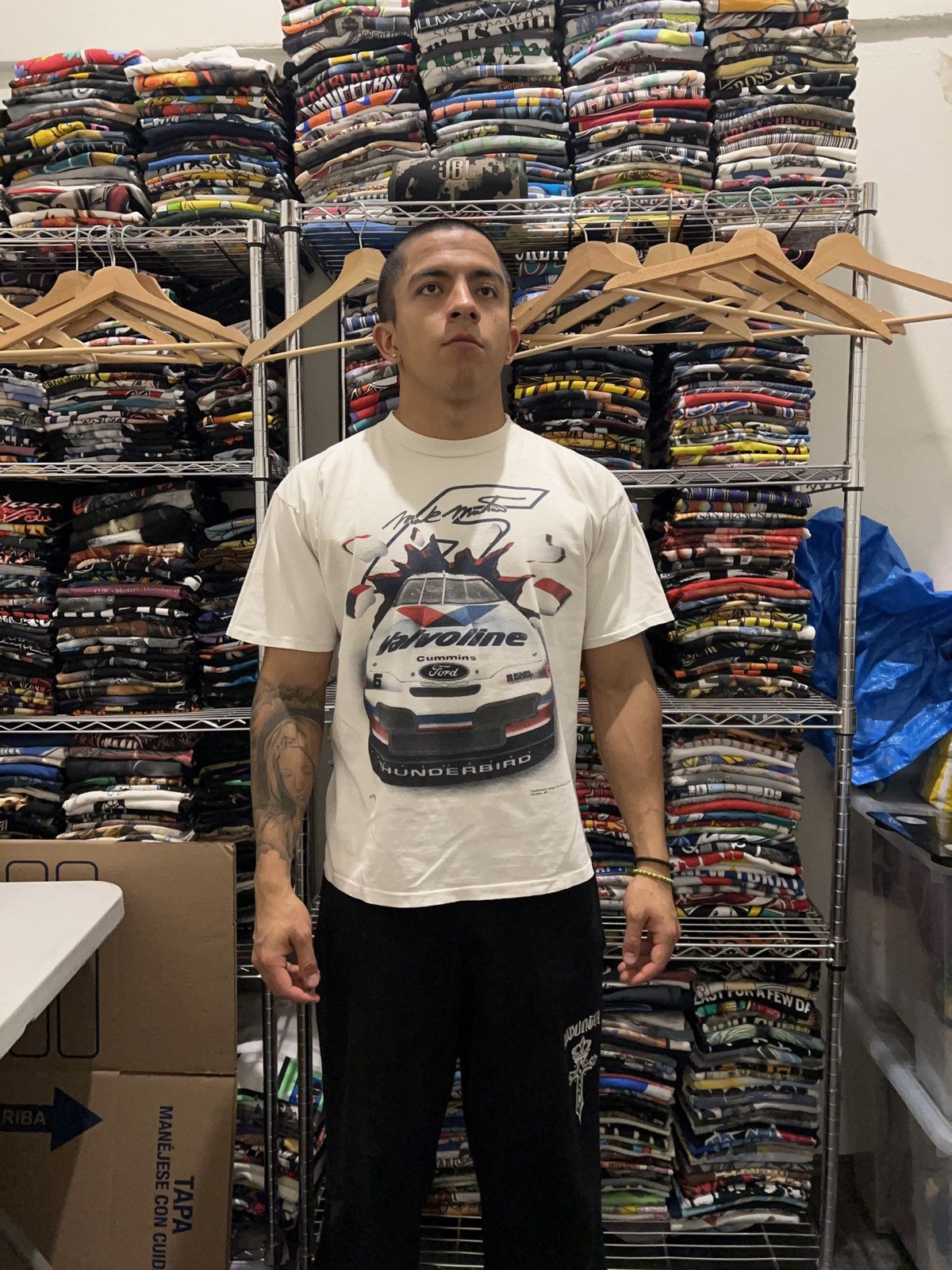 NASCAR 90s Mark Martin Shattered Tee Single Stitch Racing Nutmeg Size US XL / EU 56 / 4 - 3 Thumbnail