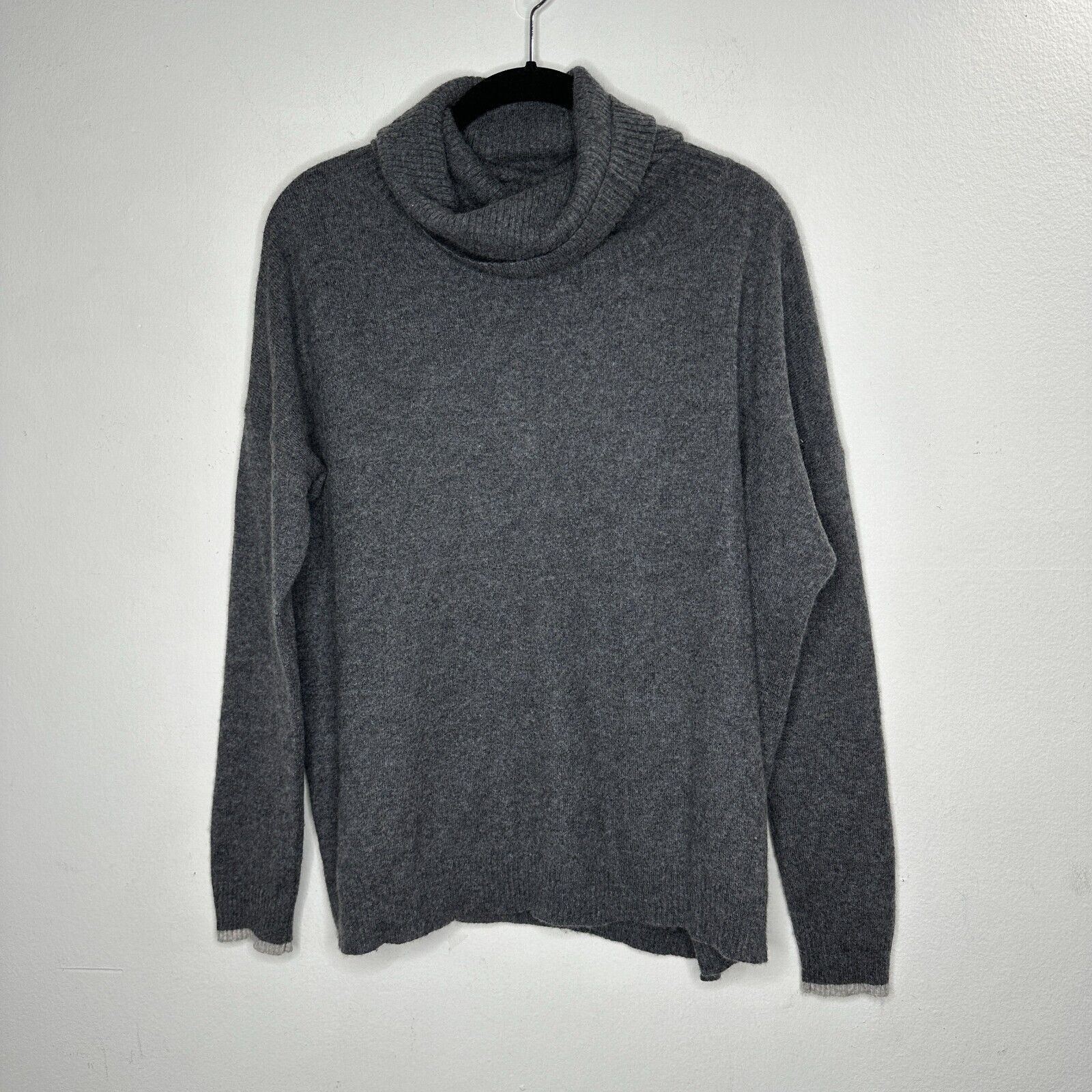 Other Three Dots Cashmere Carbon Gray Boxy Turtle Neck Sweater S Size S / US 4 / IT 40 - 12 Thumbnail
