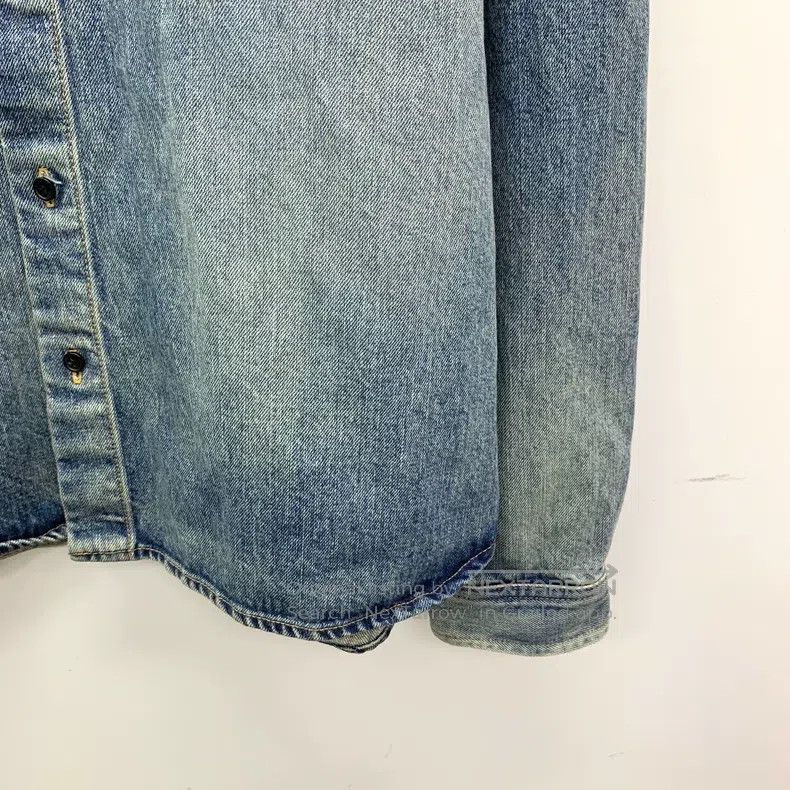 Saint Laurent Paris Saint Laurent Paris Blue Logo Embroidered Washed Distresse Size US XL / EU 56 / 4 - 4 Thumbnail