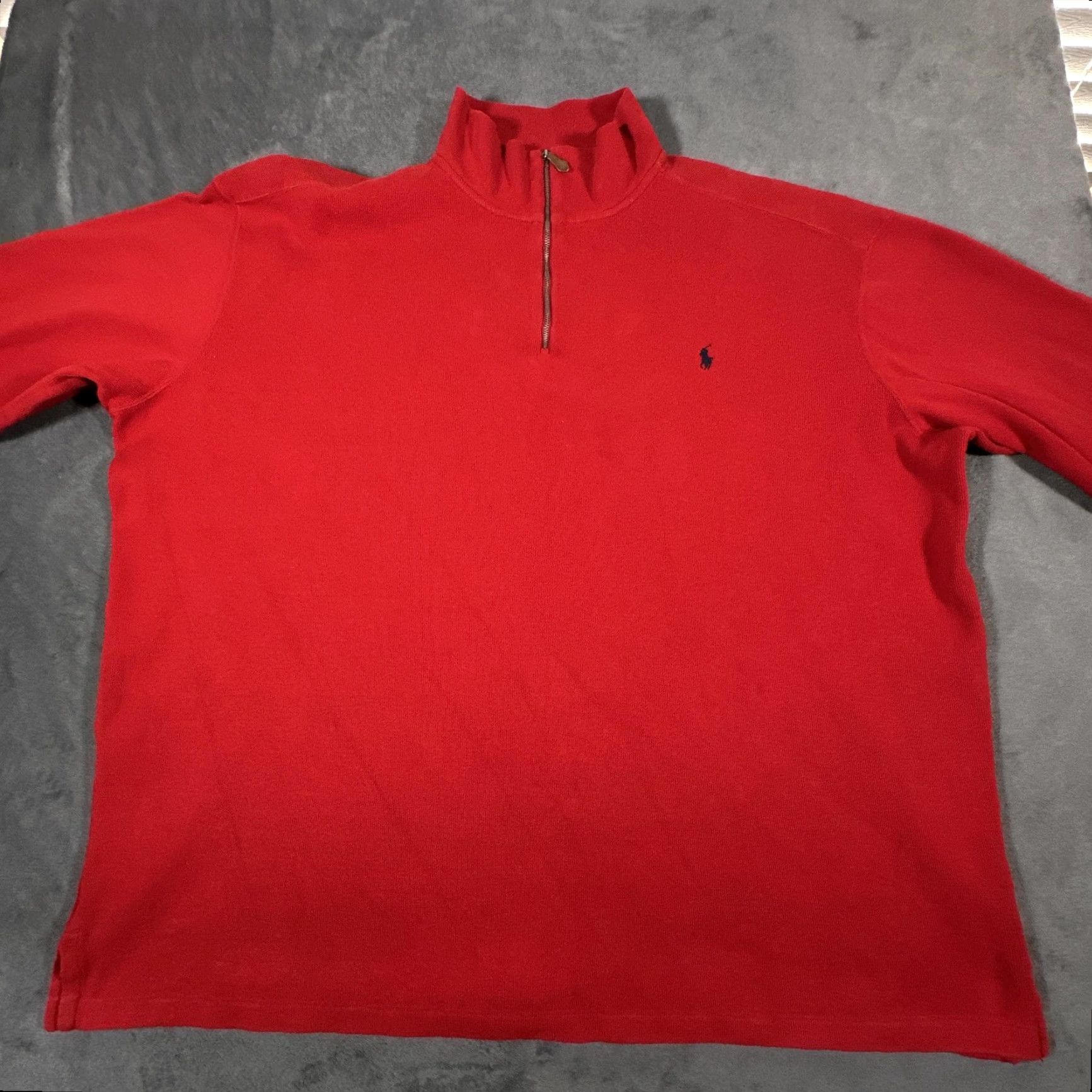 Polo Ralph Lauren VINTAGE Polo Ralph Lauren Sweater Mens 4XLT Red Quarter Zip Mock Neck Pullover Knit Size US XXL / EU 58 / 5 - 5 Thumbnail