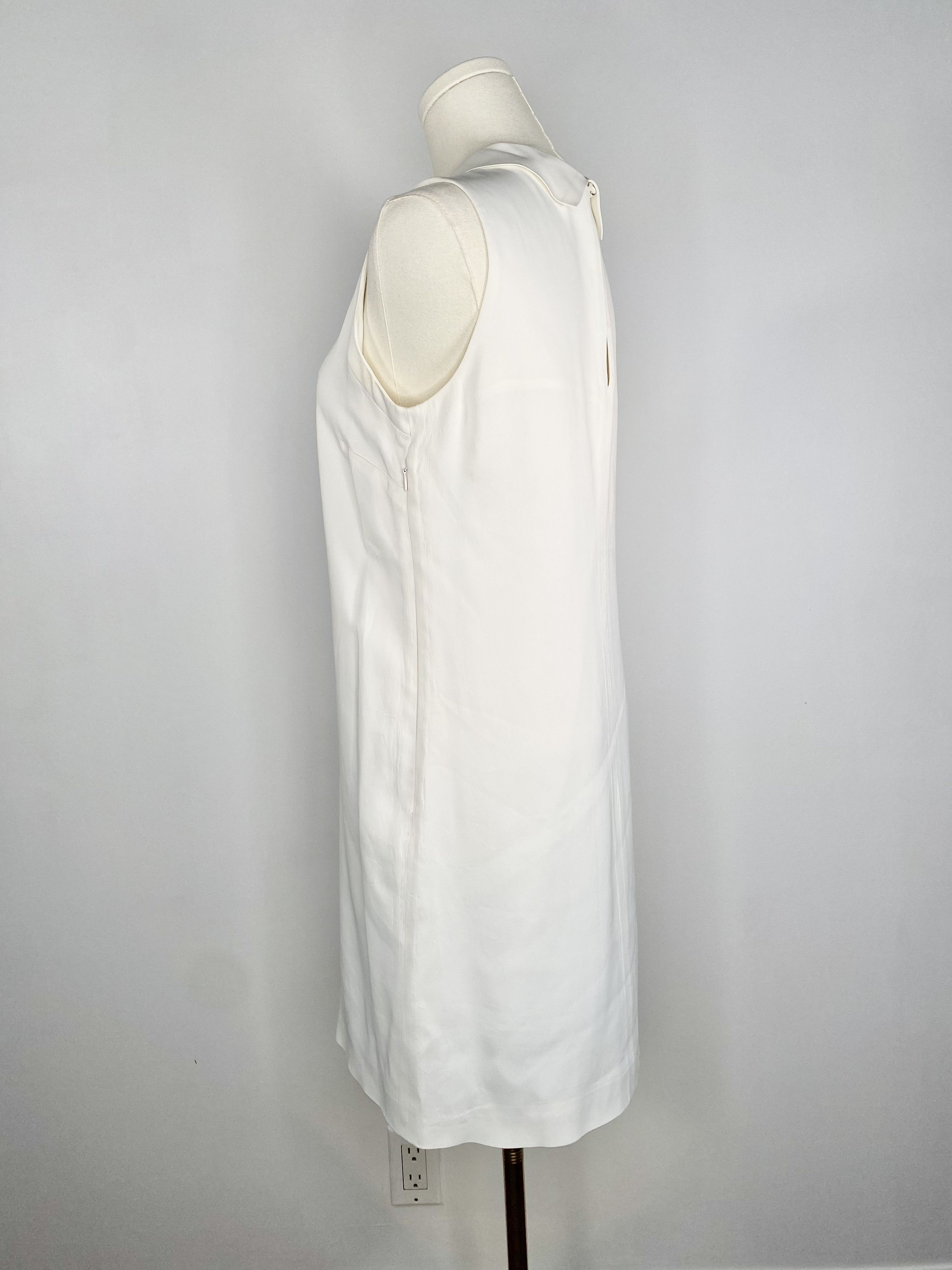 Massimo Dutti Massimo Dutti - Ivory Satin Keyhole Lined Shift Dress Size ONE SIZE - 6 Thumbnail