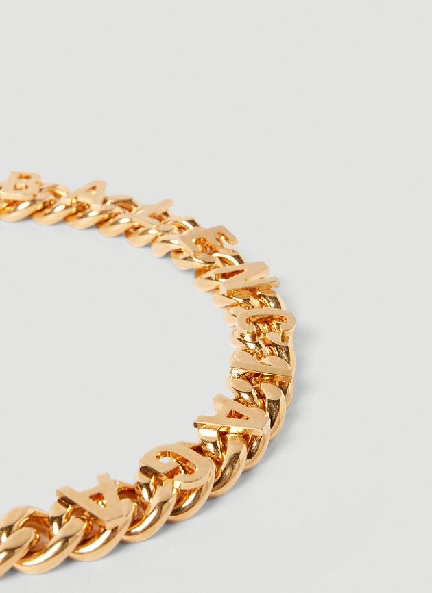 Balenciaga o1bcso1str1024 Size: S / Chain Logo Necklace in Gold Size ONE SIZE - 4 Thumbnail