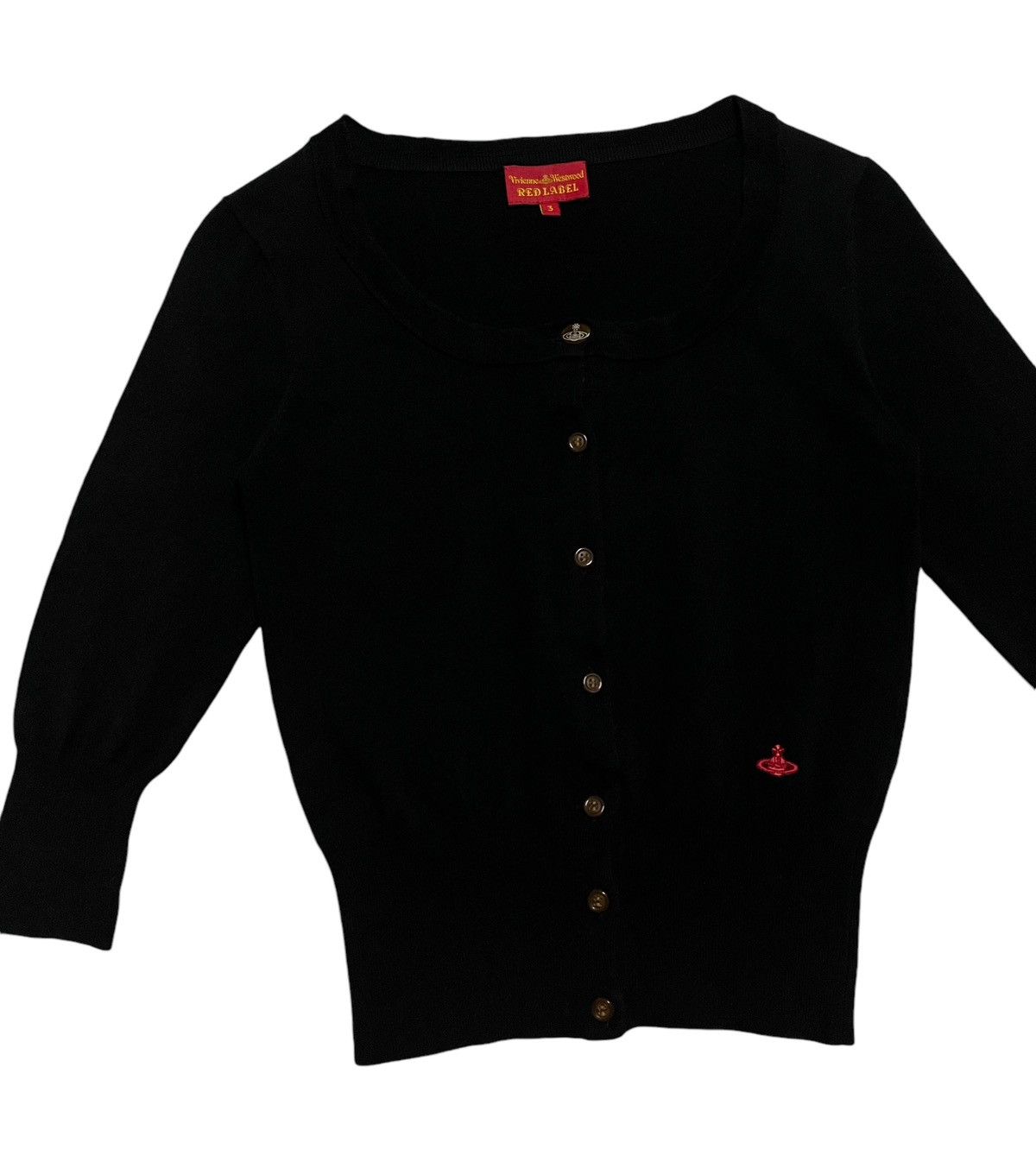 Vivienne Westwood Cropped Top Cardigan Knitted Short Sleeve Size XS / US 0-2 / IT 36-38 - 4 Thumbnail