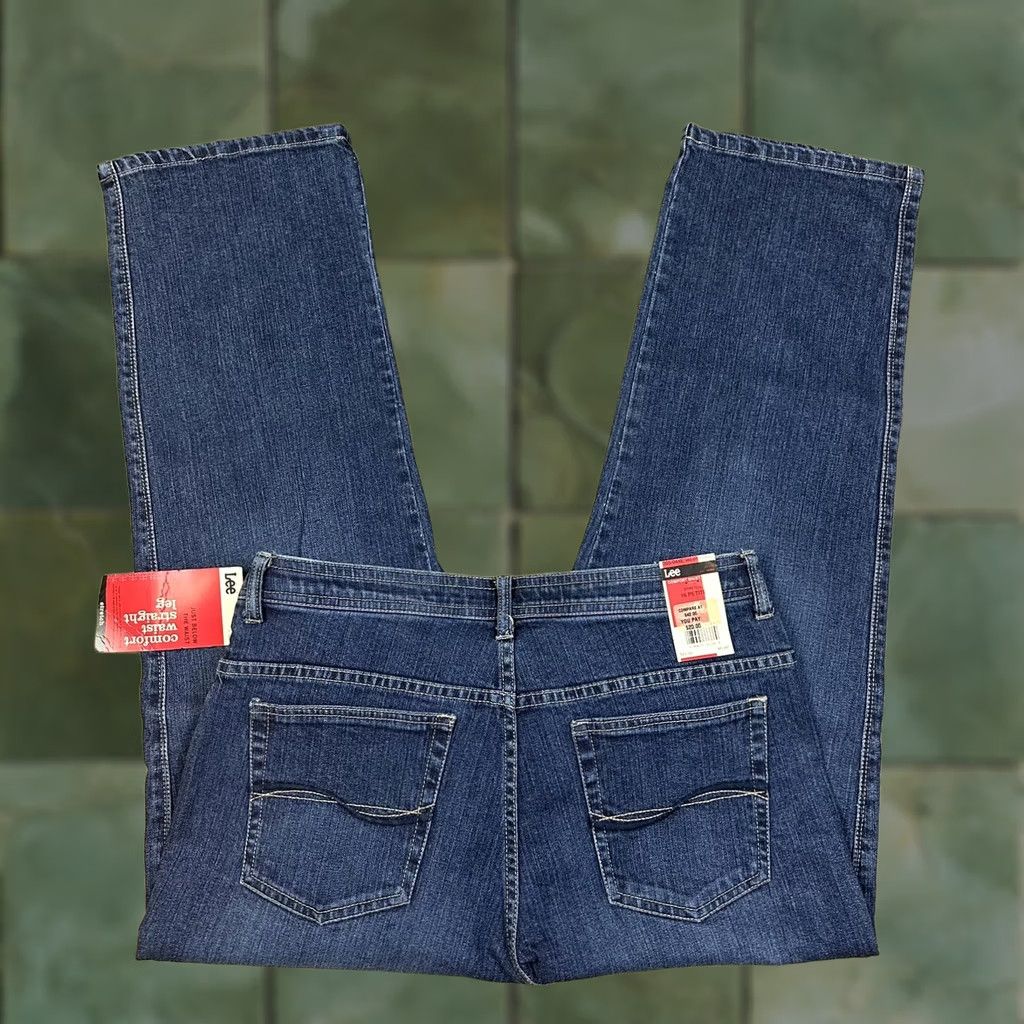 Lee Lee Womens Blue Denim Straight Leg Stretch Jeans 16P Comfort Waistband 32x28 Size 38" / US 16 / IT 52 - 1 Thumbnail