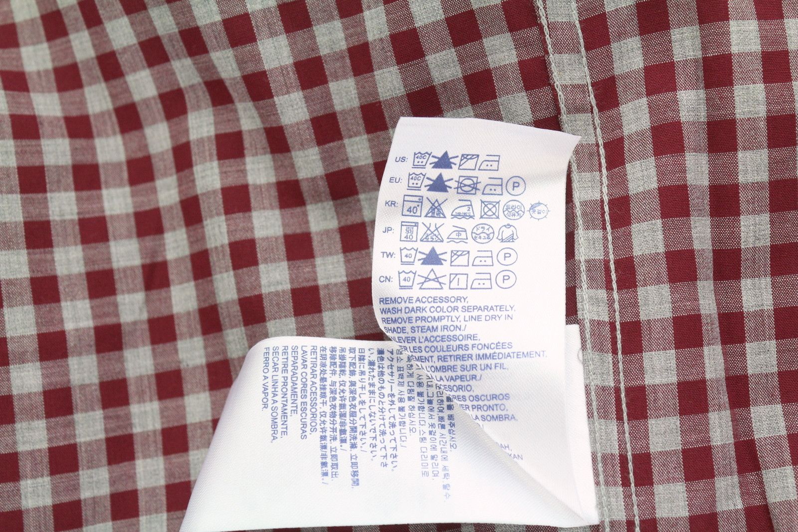 Tommy Hilfiger S Burgundy Check Tailored Fitted Shirt 84972 Size US S / EU 44-46 / 1 - 8 Thumbnail