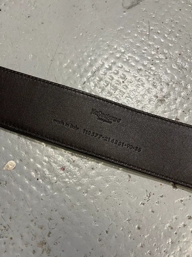 Yves Saint Laurent FW2003 Yves Saint Laurent Golden YSL Logo Buckle Black Leather Belt Size ONE SIZE - 9 Thumbnail