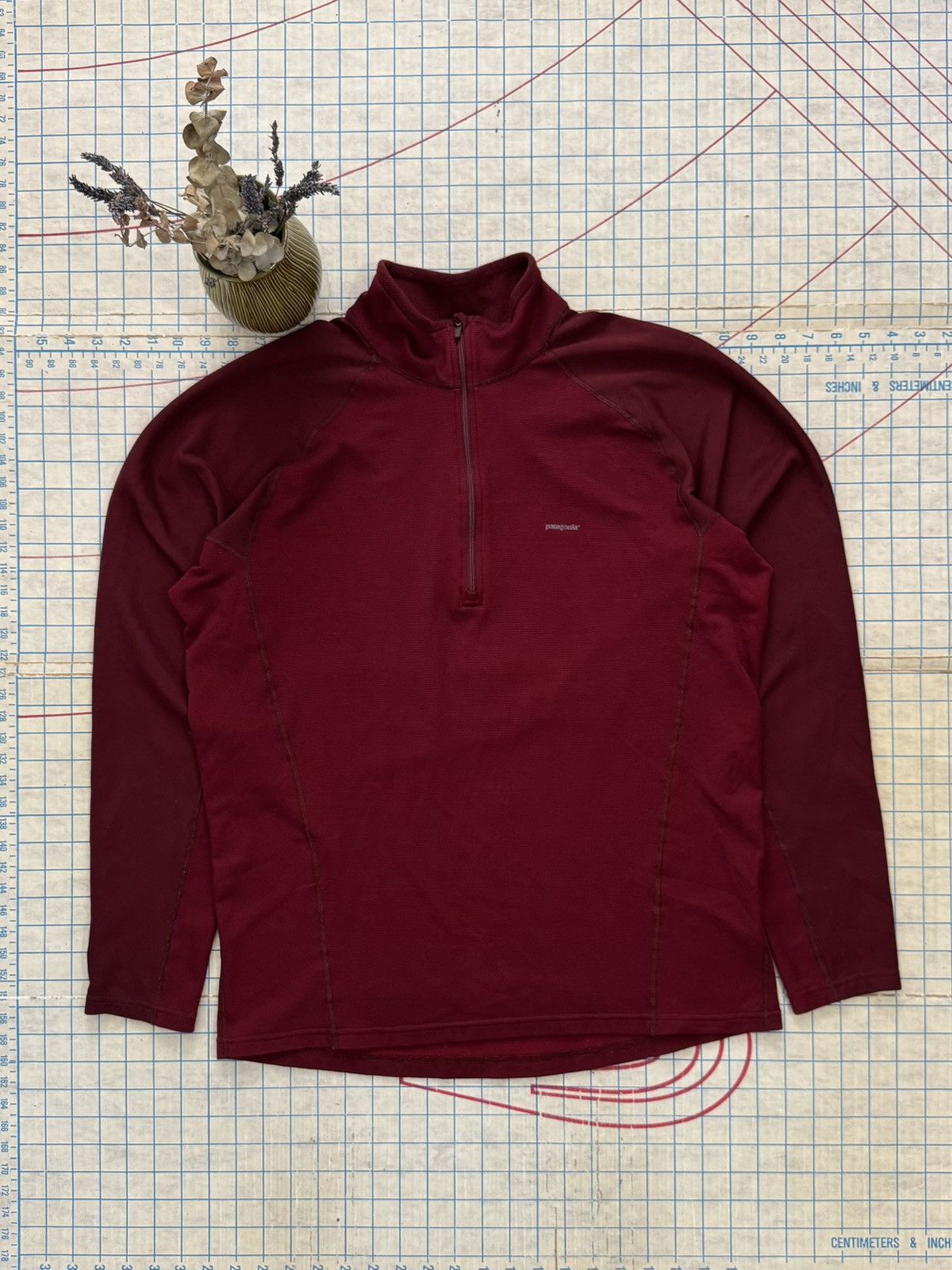 Patagonia Patagonia 1/4 Zip Base Layer Maroon Red Size Large Mens Size US L / EU 52-54 / 3 - 1 Thumbnail