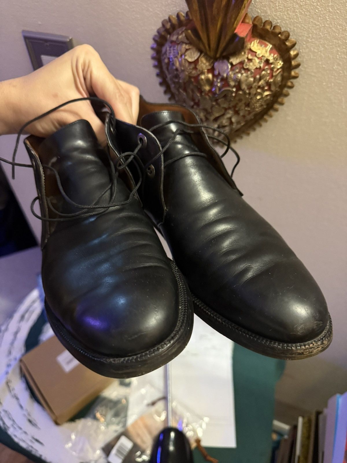 Salvatore Ferragamo Salvatore Ferragamo Black Leather Chukka Boots Mens US 10 Size US 10 / EU 43 - 4 Thumbnail