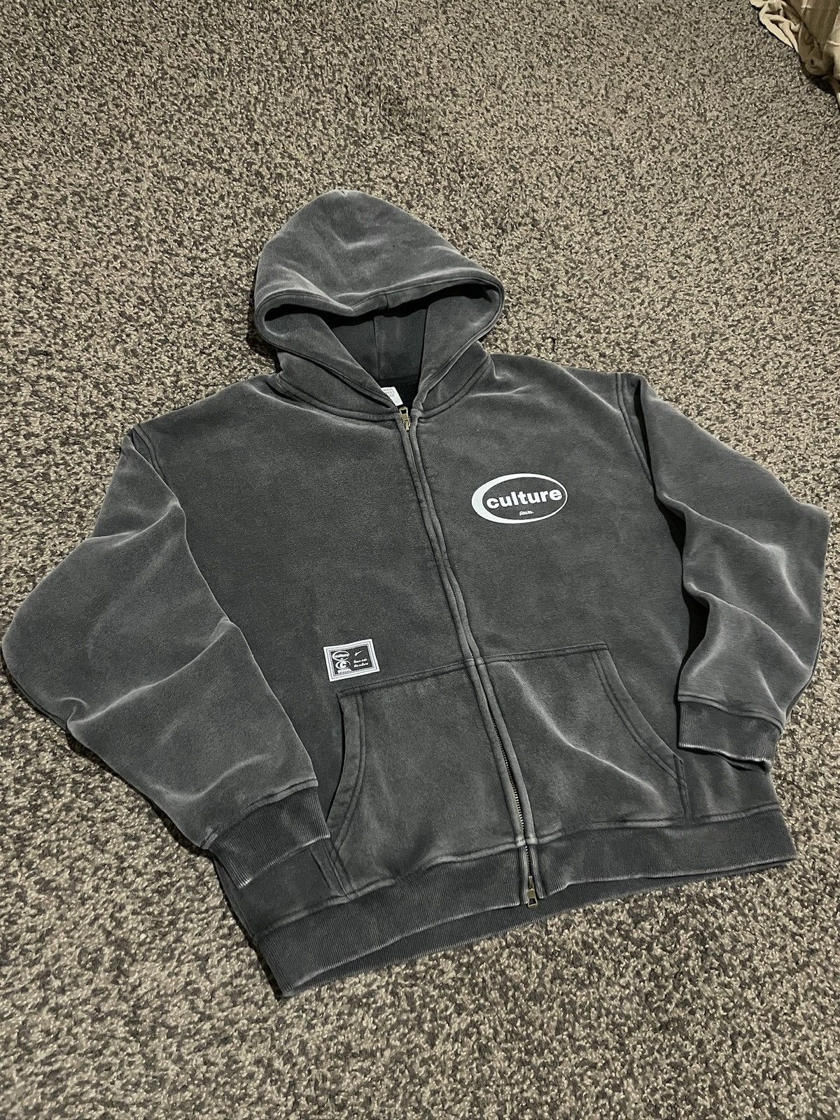 Other Culture Sewn Snow Washed Boxy Zip Hoodie Vintage Streetwear Size US L / EU 52-54 / 3 - 1 Thumbnail