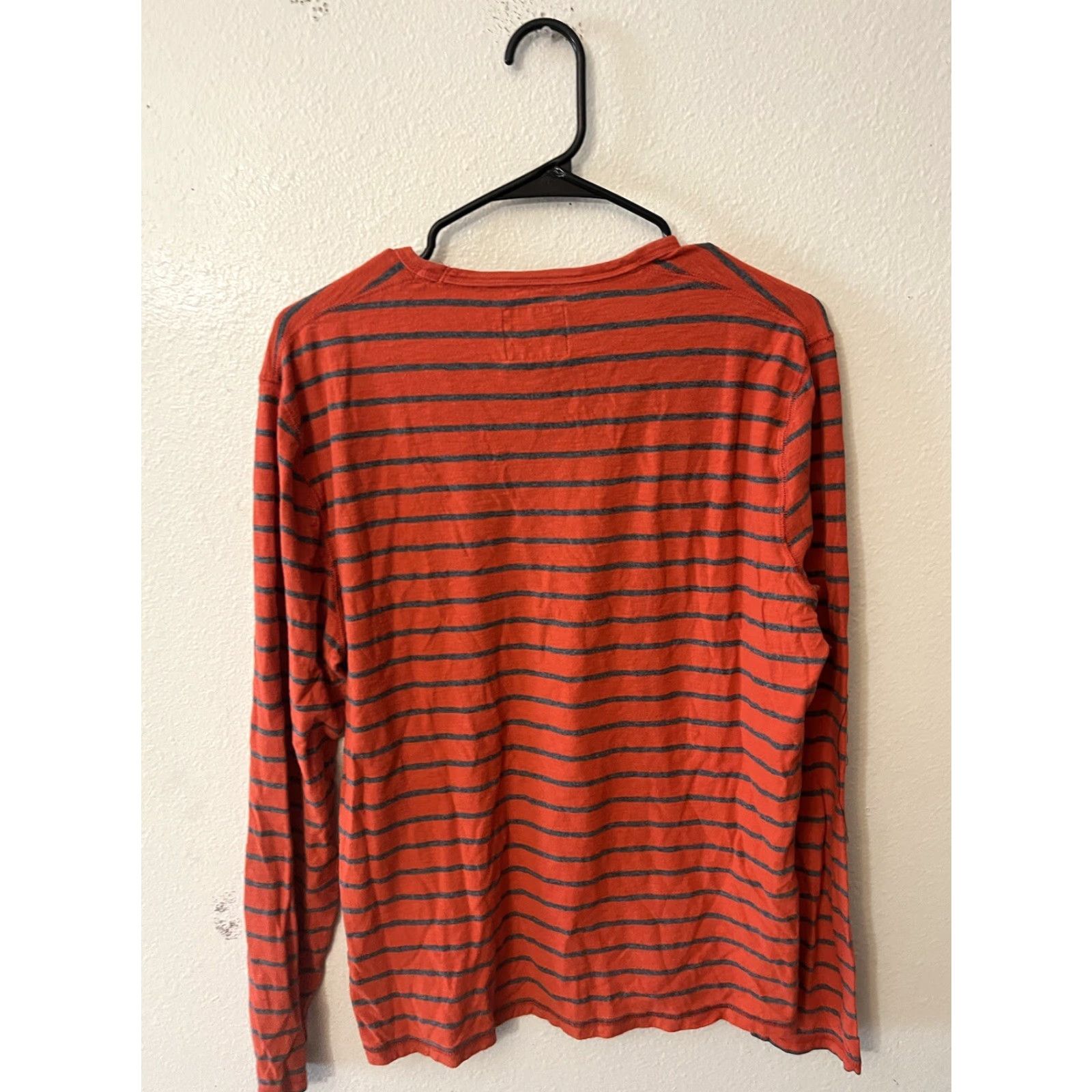 Abercrombie & Fitch Abercrombie & Fitch Men’s Orange & Gray Striped LS Crewneck Waffle Knit Top Sz M Shirt Adult Medium Orange Knit Pattern Striped Mens Size US M / EU 48-50 / 2 - 2 Thumbnail