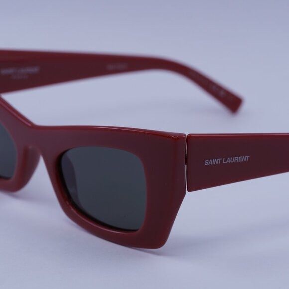 Saint Laurent Paris Saint Laurent SL702 004 Sunglasses Red Cat Eye Frame Size ONE SIZE - 7 Thumbnail