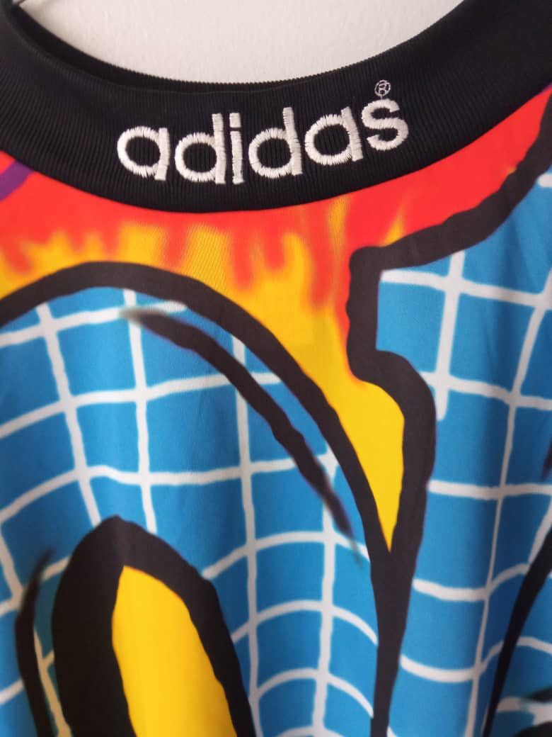 Adidas 90s ADIDAS GOALKEEPER SOCCER JERSEY VINTAGE GRAFFITI ART Size US L / EU 52-54 / 3 - 4 Thumbnail