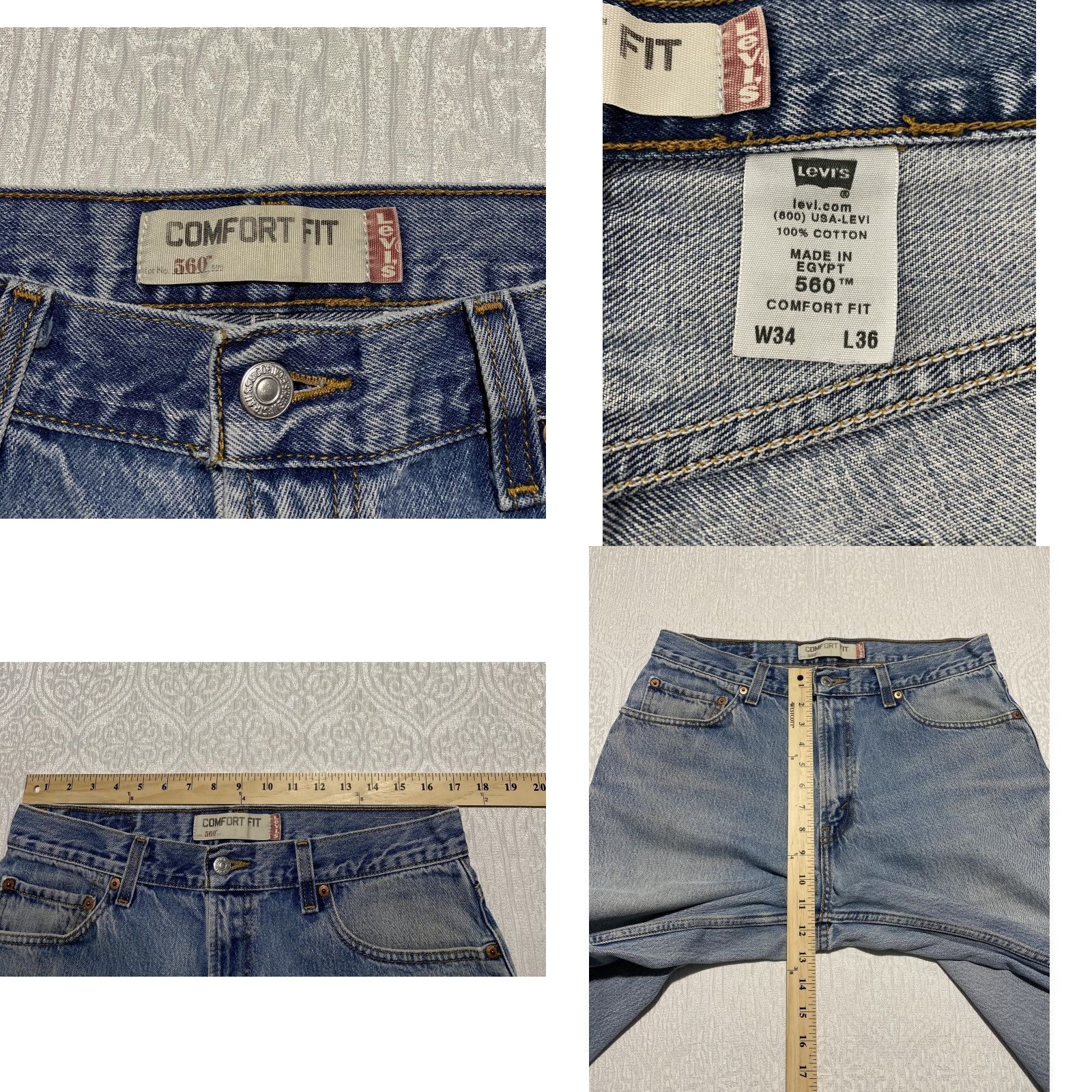 Levi's VINTAGE Levi's 560 Jeans Mens 34x36 Blue Comfort Fit Relaxed Tapered Leg Distressed Size US 34 / EU 50 - 8 Thumbnail