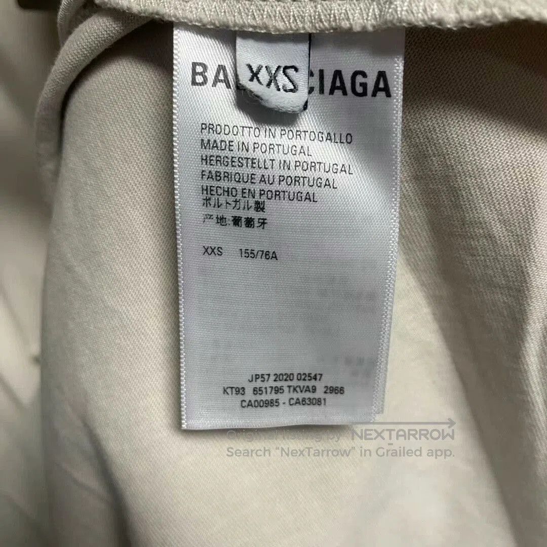 Balenciaga Balenciaga Beige Logo Embroidered Tee. Size US XXS / EU 40 - 4 Thumbnail