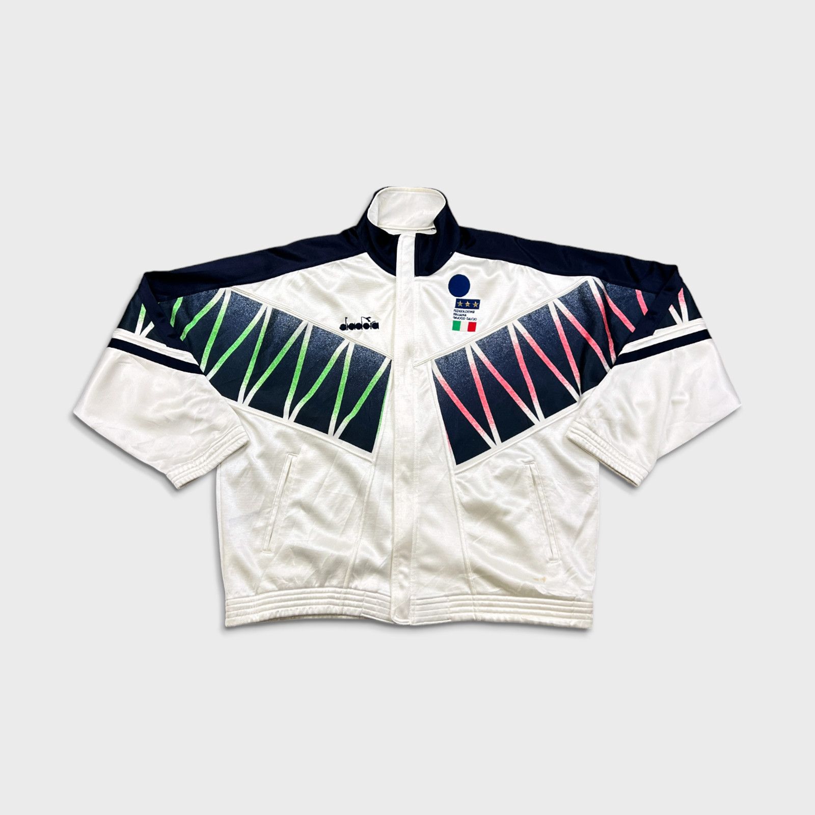 VTG 1994 Italy Diadora Track Jacket Medium World Cup Soccer