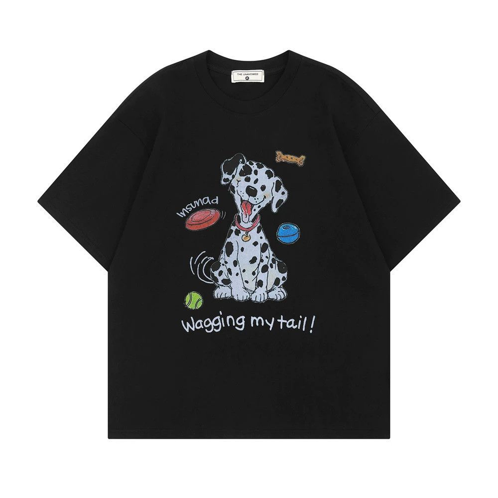 Japanese Brand × Vintage Loose men's street spotted puppy cartoon print T-shirt Size US M / EU 48-50 / 2 - 1 Thumbnail