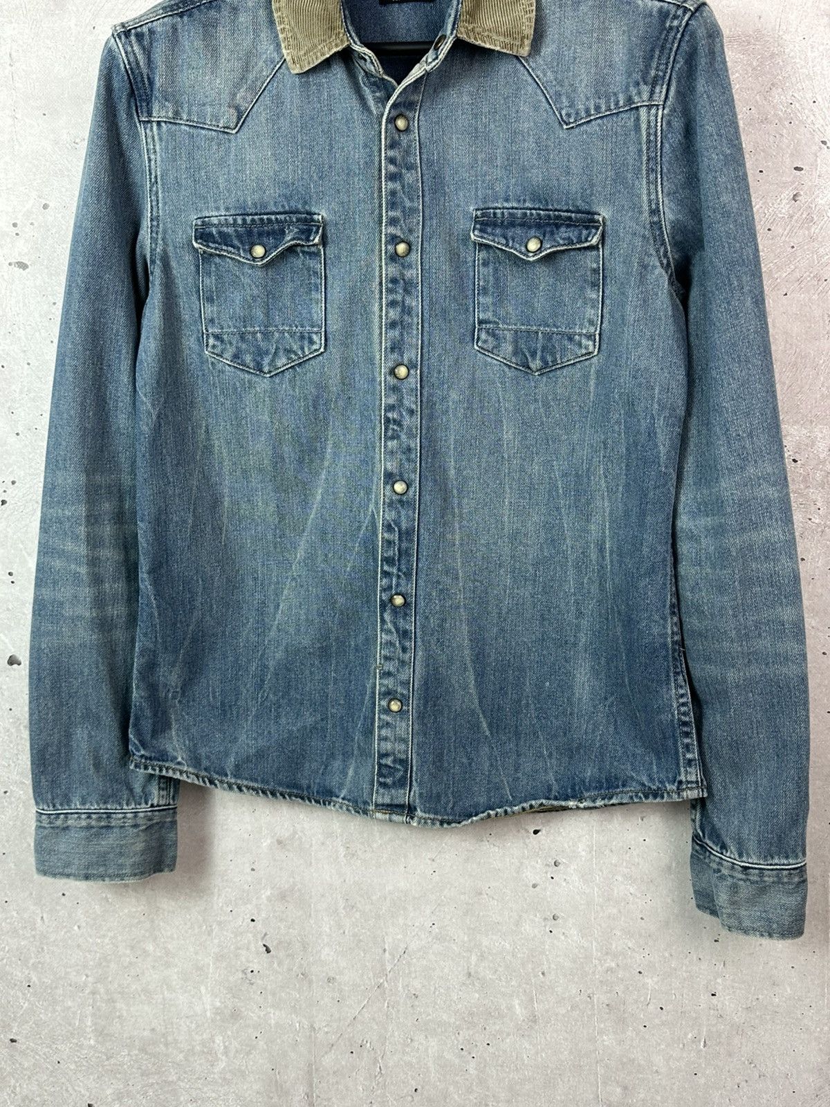 Allsaints AllSaints Bedford Blue Washed Cotton Long Sleeve Denim Shirt Size US M / EU 48-50 / 2 - 3 Thumbnail