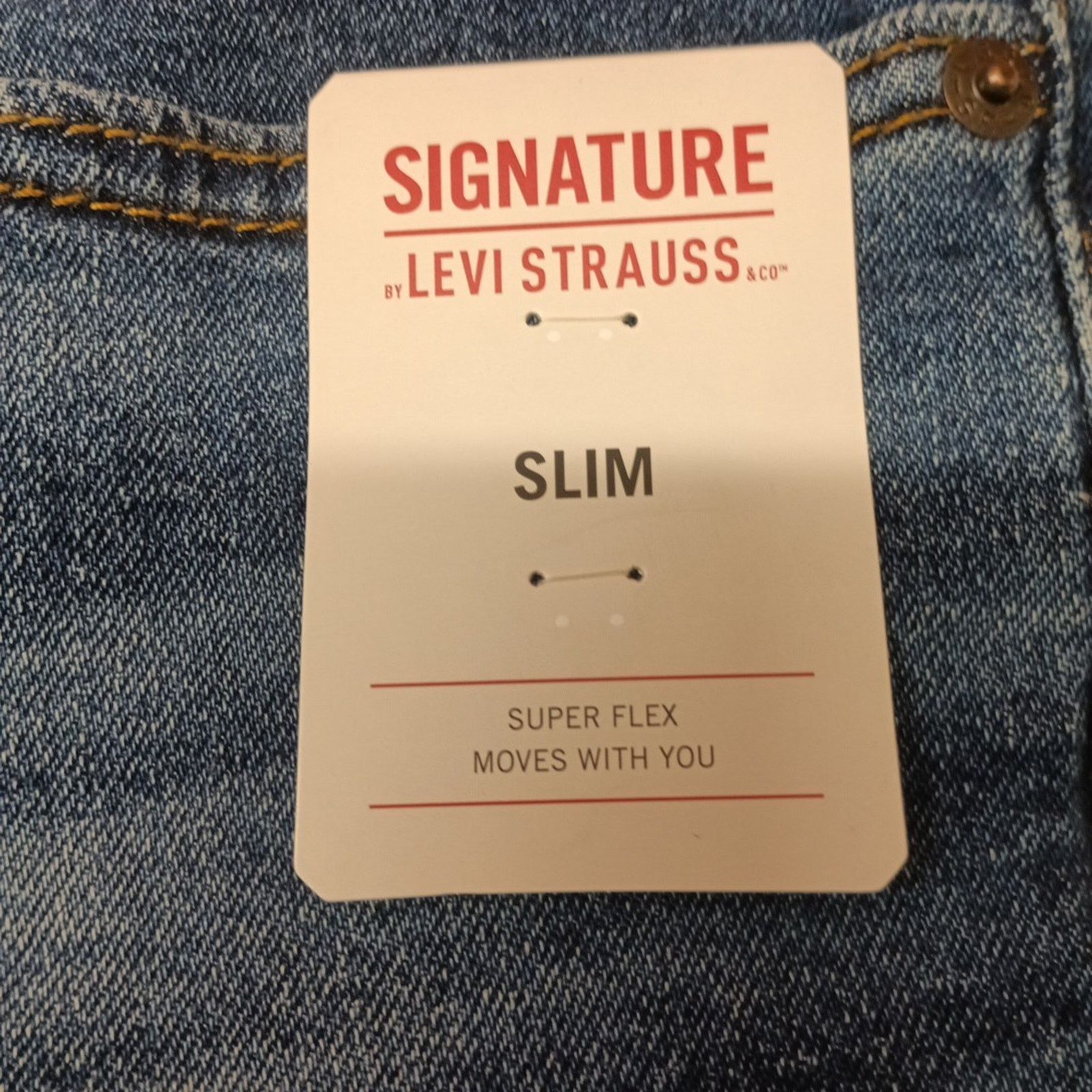 Levi's Signature Levi Strauss & Co. Slim Fit Jeans Men's 38x32 Blue Size US 38 / EU 54 - 5 Thumbnail