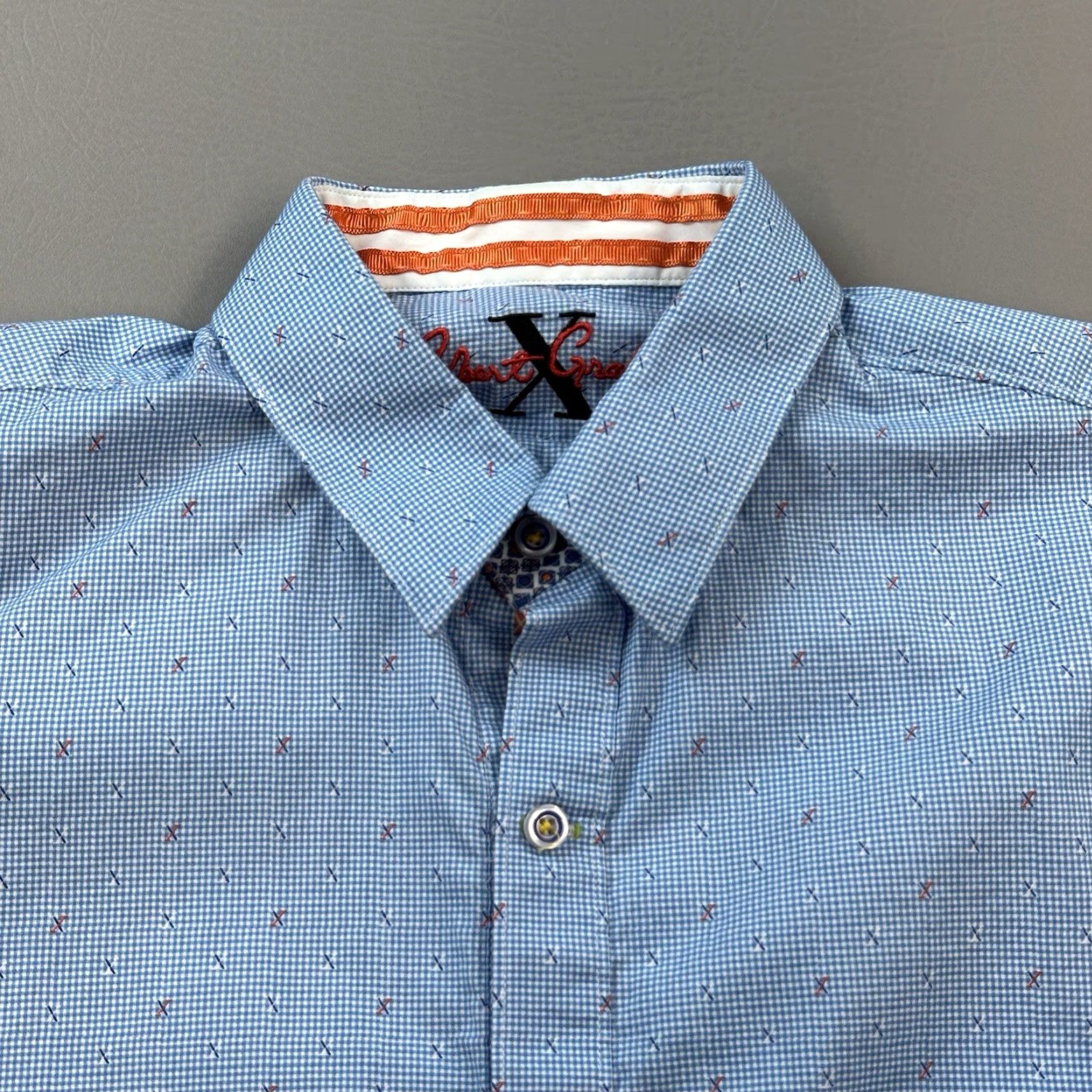Robert Graham Robert Graham Shirt Mens Medium Blue Check Tailored Fit Long Sleeve Flip Cuff Size US M / EU 48-50 / 2 - 6 Thumbnail