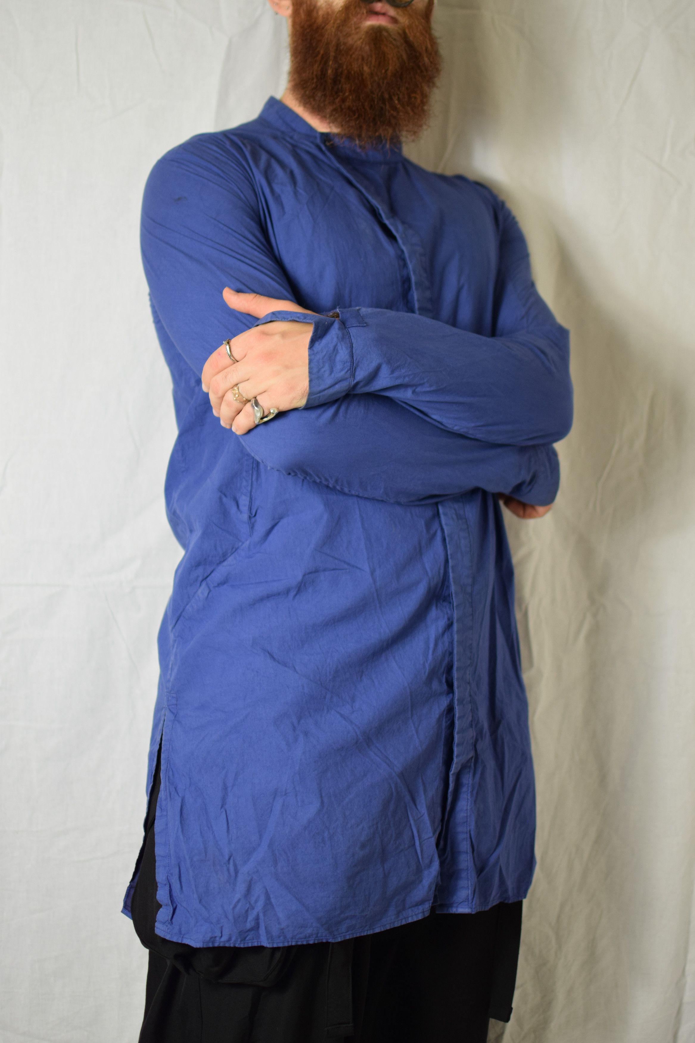 Boris Bidjan Saberi BBS SS15 Nuclear Blue Shirt - SHIRT3 F1501F Size US M / EU 48-50 / 2 - 5 Thumbnail