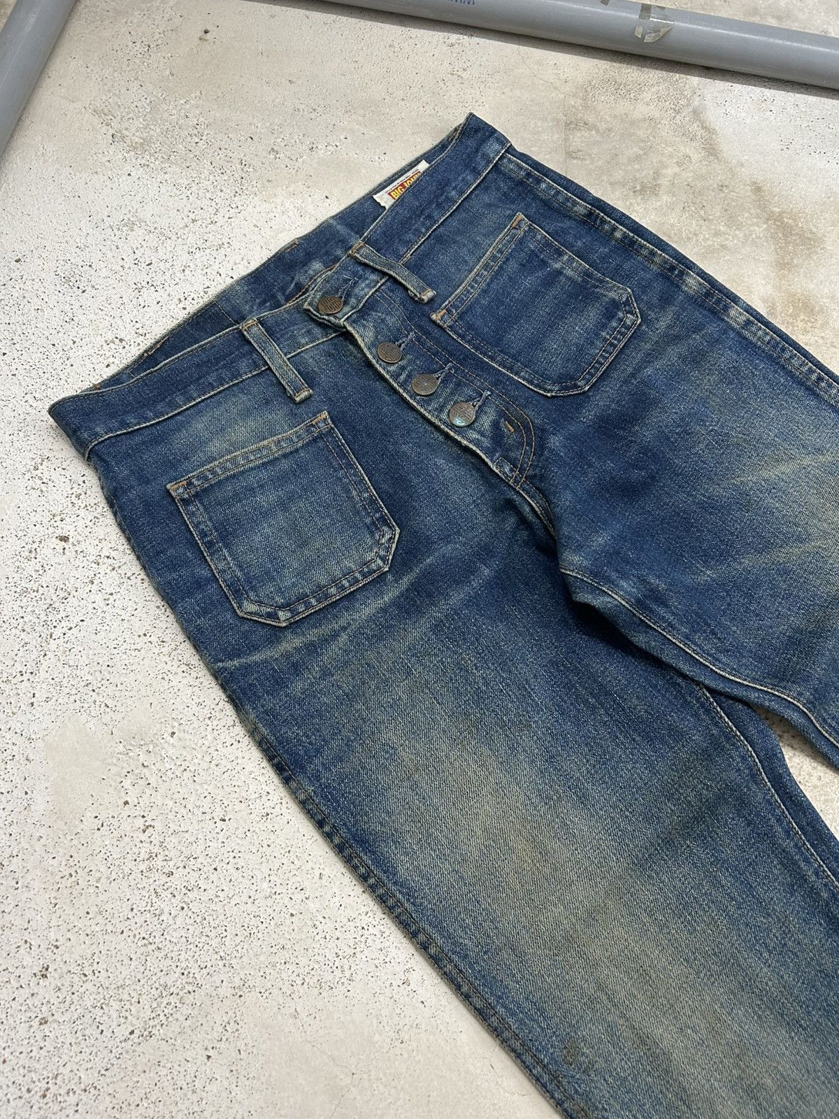 Big John Vintage 80s Big John Bell Bottom Mid Rise Mud Washed Size US 29 - 5 Thumbnail