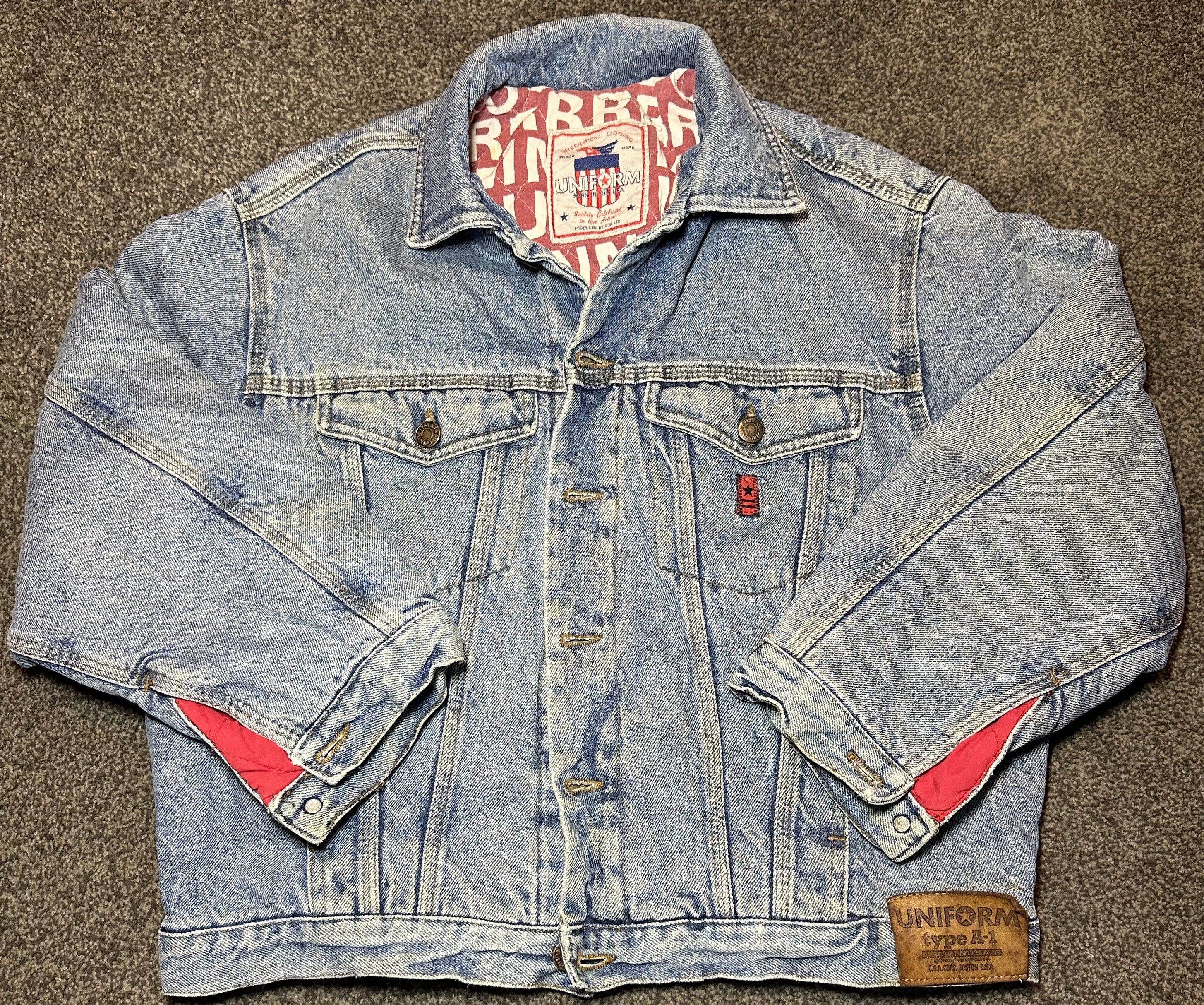 Other 1980s Uniform Jeans Type A-1 Denim Jacket (Made in Italy) Size XL / US 12-14 / IT 48-50 - 1 Thumbnail