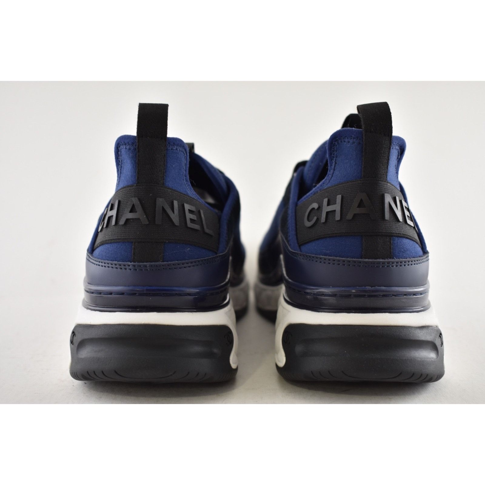 Chanel Chanel 20C Mens Blue Black White CC Logo Lace Up Low Size US 11 / EU 44 - 11 Thumbnail