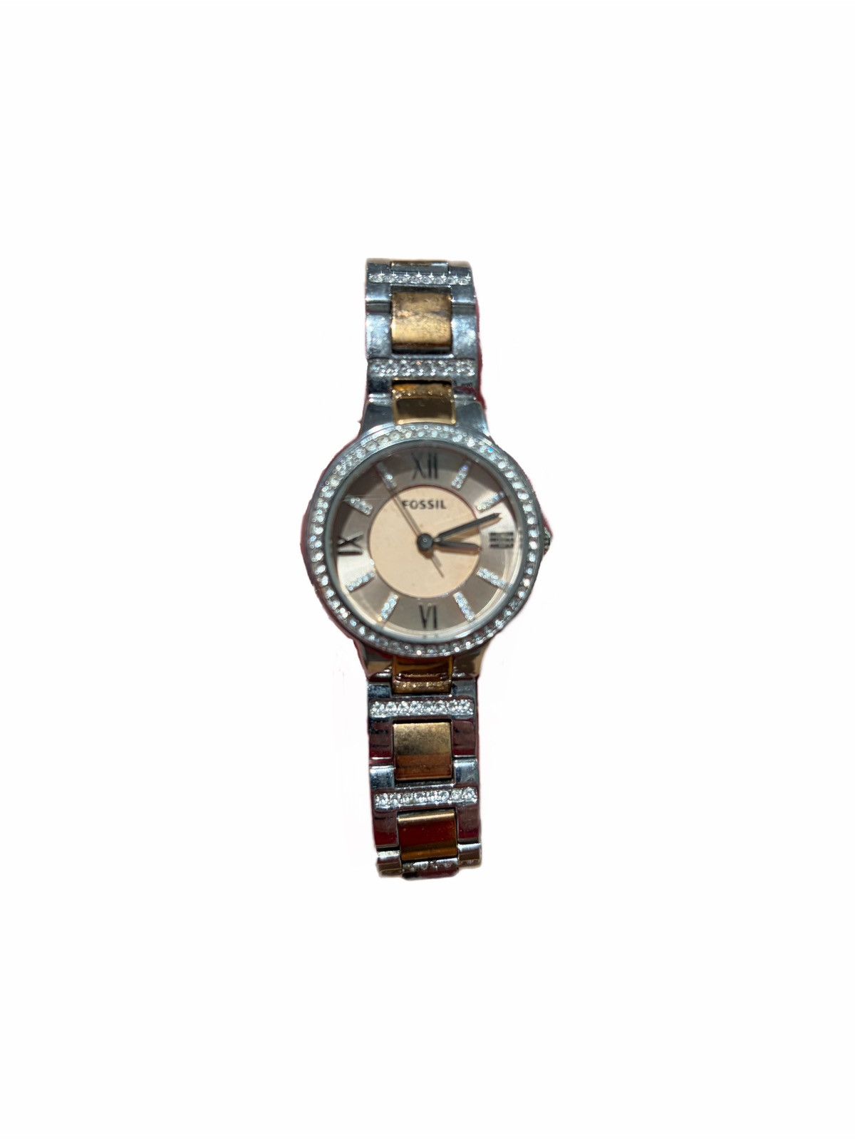 Fossil Fossil Womens Watch Champagne Dial Crystal Bezel Bracelet Size ONE SIZE - 1 Thumbnail