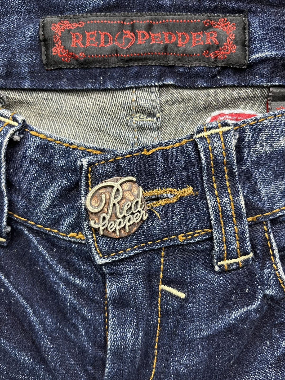 Ed Hardy ART TATTOO WEAR🔥RED PEPPER x ED HARDY Stretched Denim FLARE Size 25" / US 0 / IT 36 - 10 Thumbnail