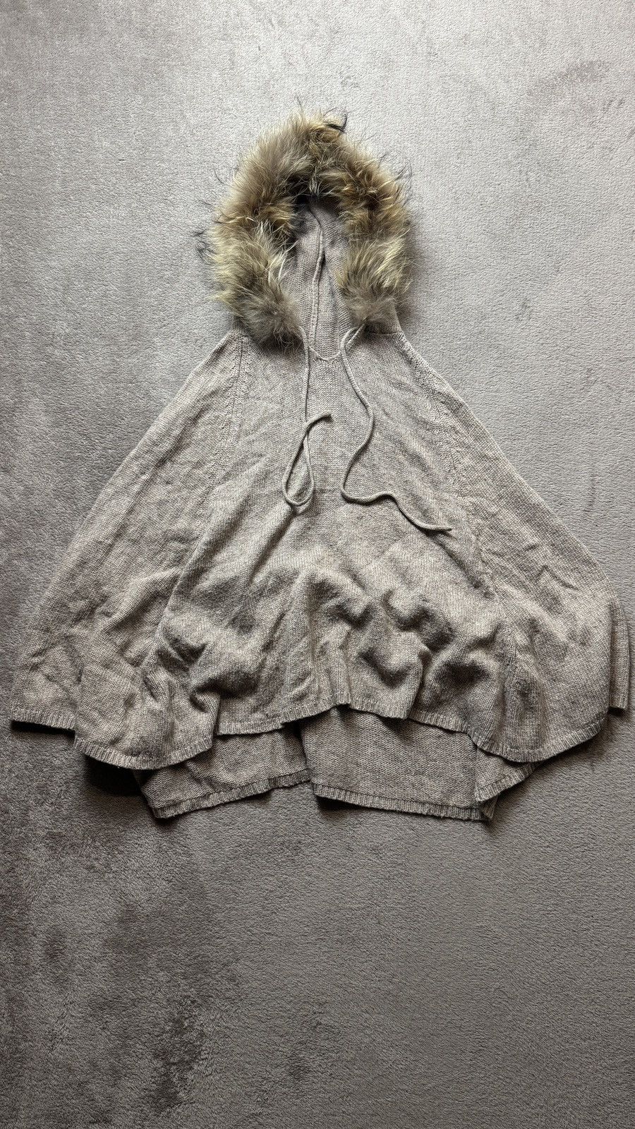 If Six Was Nine Real Fur Hood Knit Poncho ifsixwasnine CDG LGB goa angora Size US M / EU 48-50 / 2 - 1 Thumbnail
