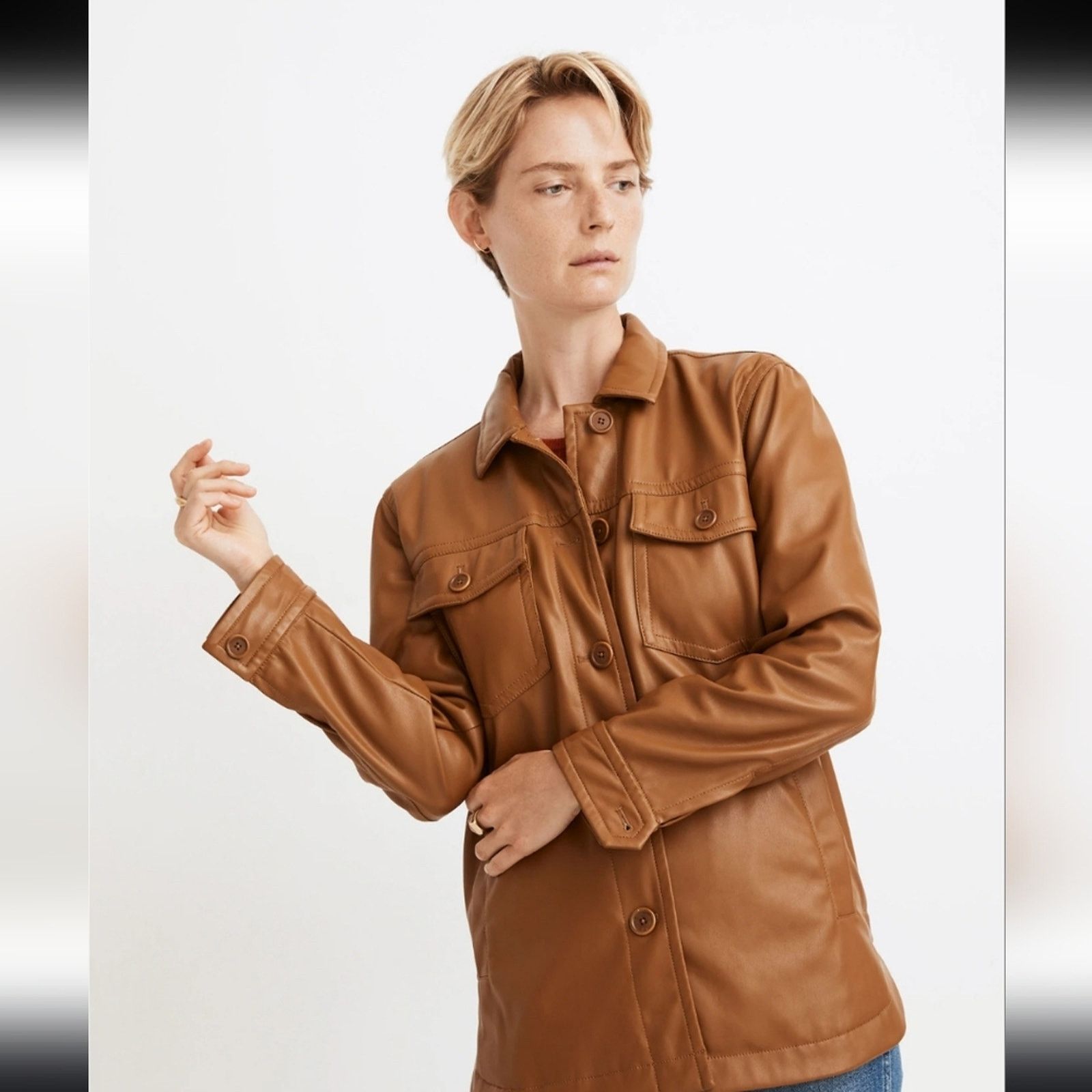 Madewell Madewell Vegan Leather Chore Jacket Size XS Minimalist Size XS / US 0-2 / IT 36-38 - 2 Thumbnail