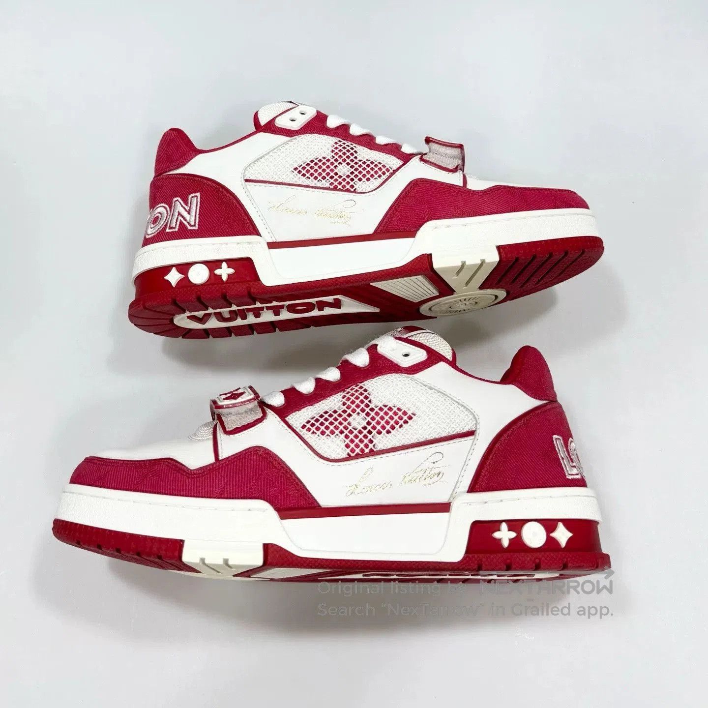 Louis Vuitton LV Trainer White Red Velcro. Size US 6 / IT 36 - 2 Thumbnail