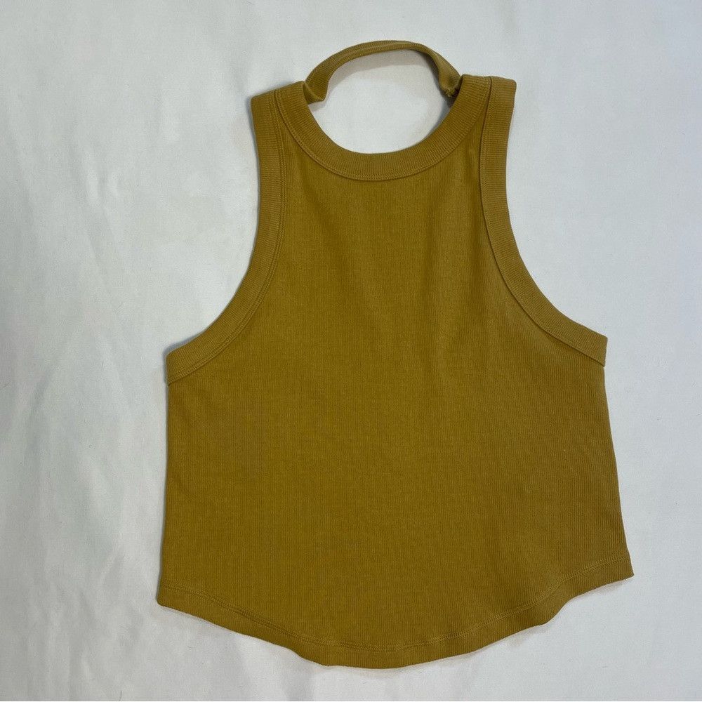 Free People New Free People FP Movement Mustard Cotton Open Air Tank To Size L / US 10 / IT 46 - 5 Thumbnail