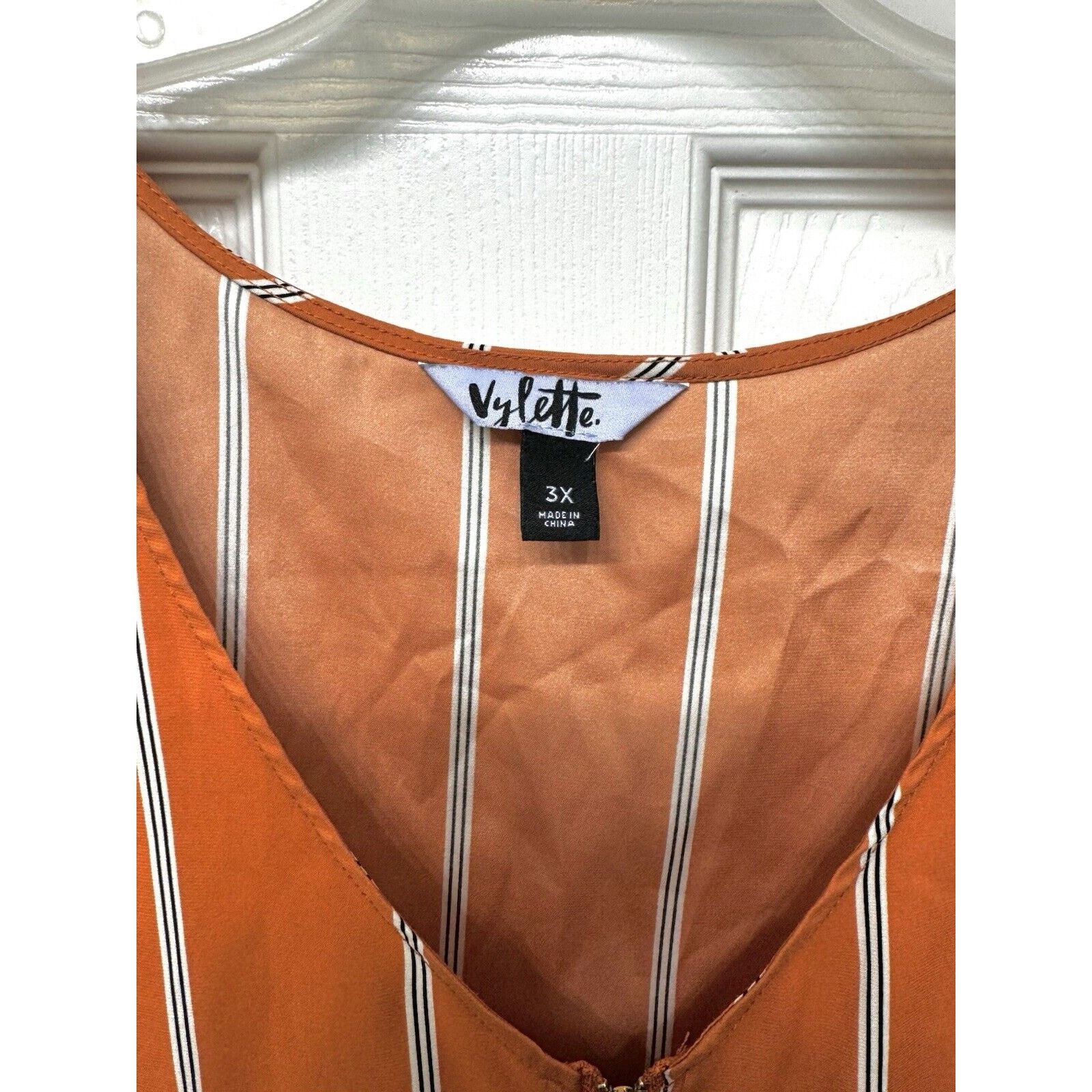 Other Valette Women’s Creamcicle Orange Striped Blouse - 3XL Size 3XL / US 20-22 - 4 Thumbnail